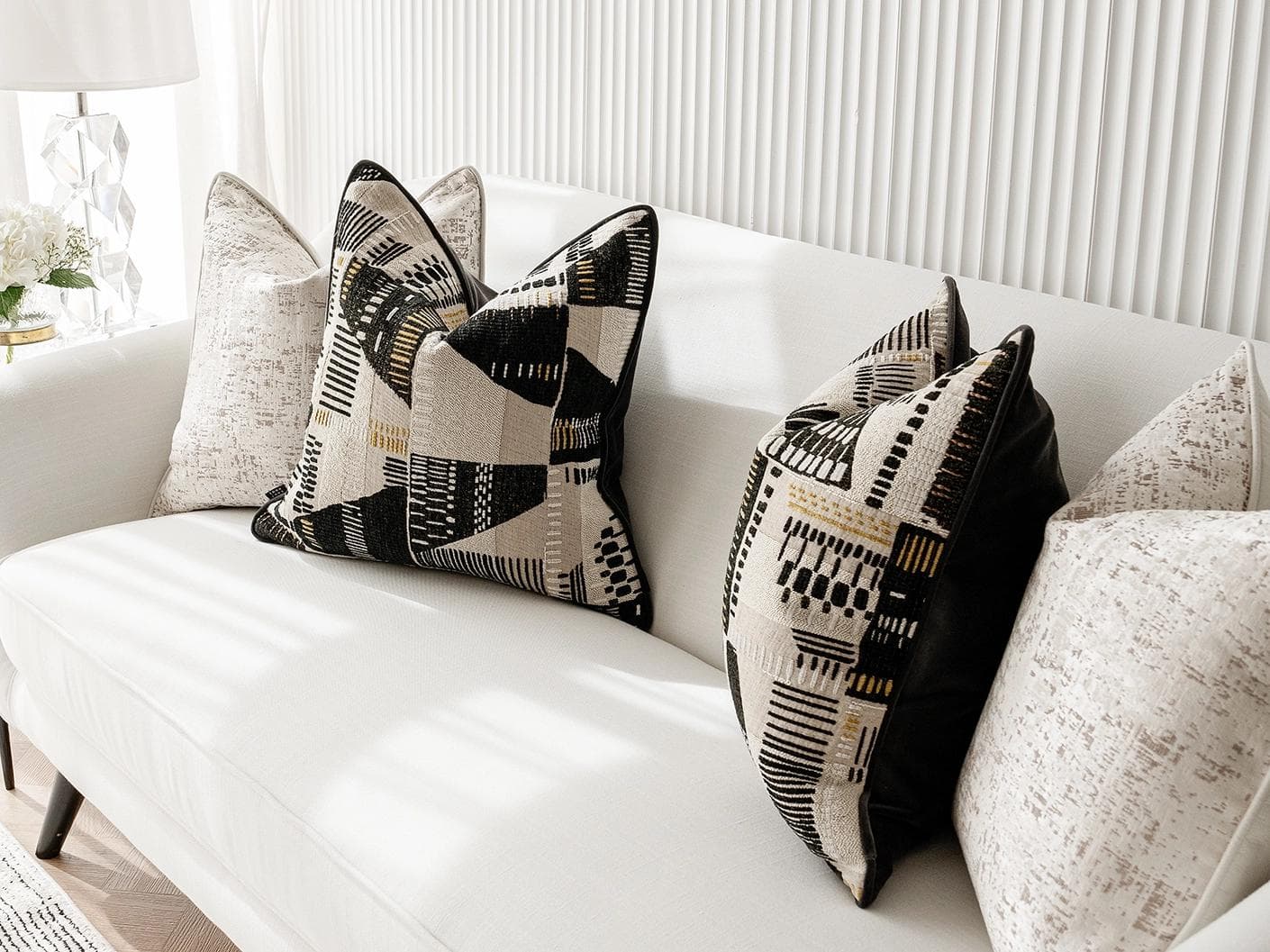 Fabron Bundle cushion, shown in a lifestyle right view as image 5