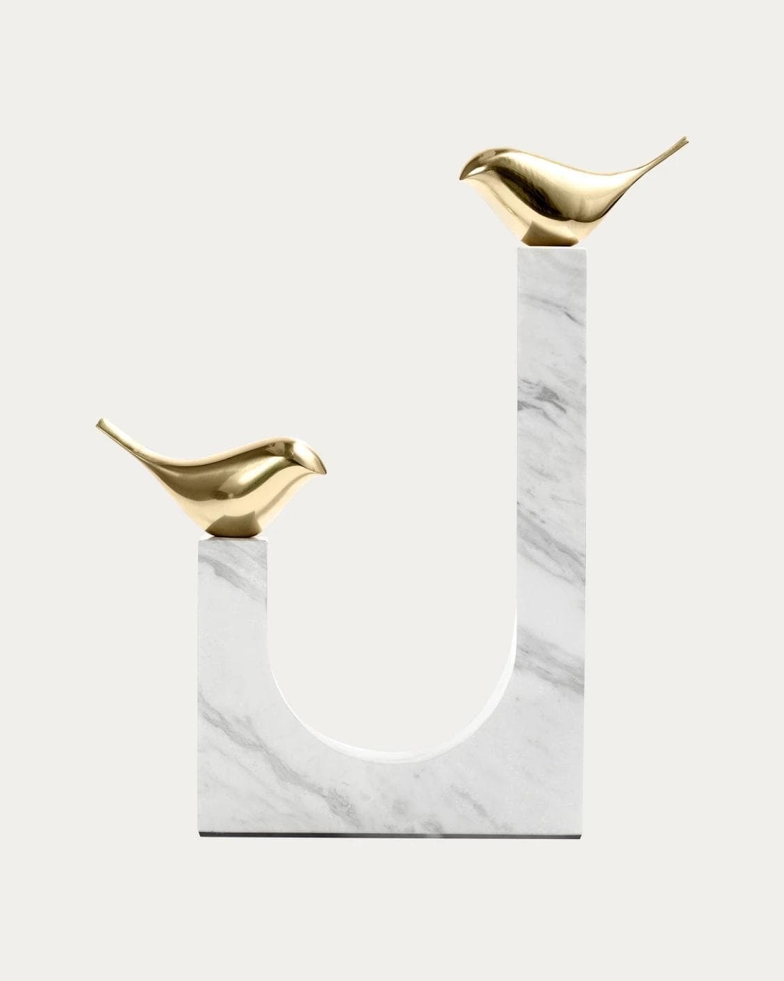 Finch Butterfield statues and sculptures in white and gold, shown in a product front view as image 1