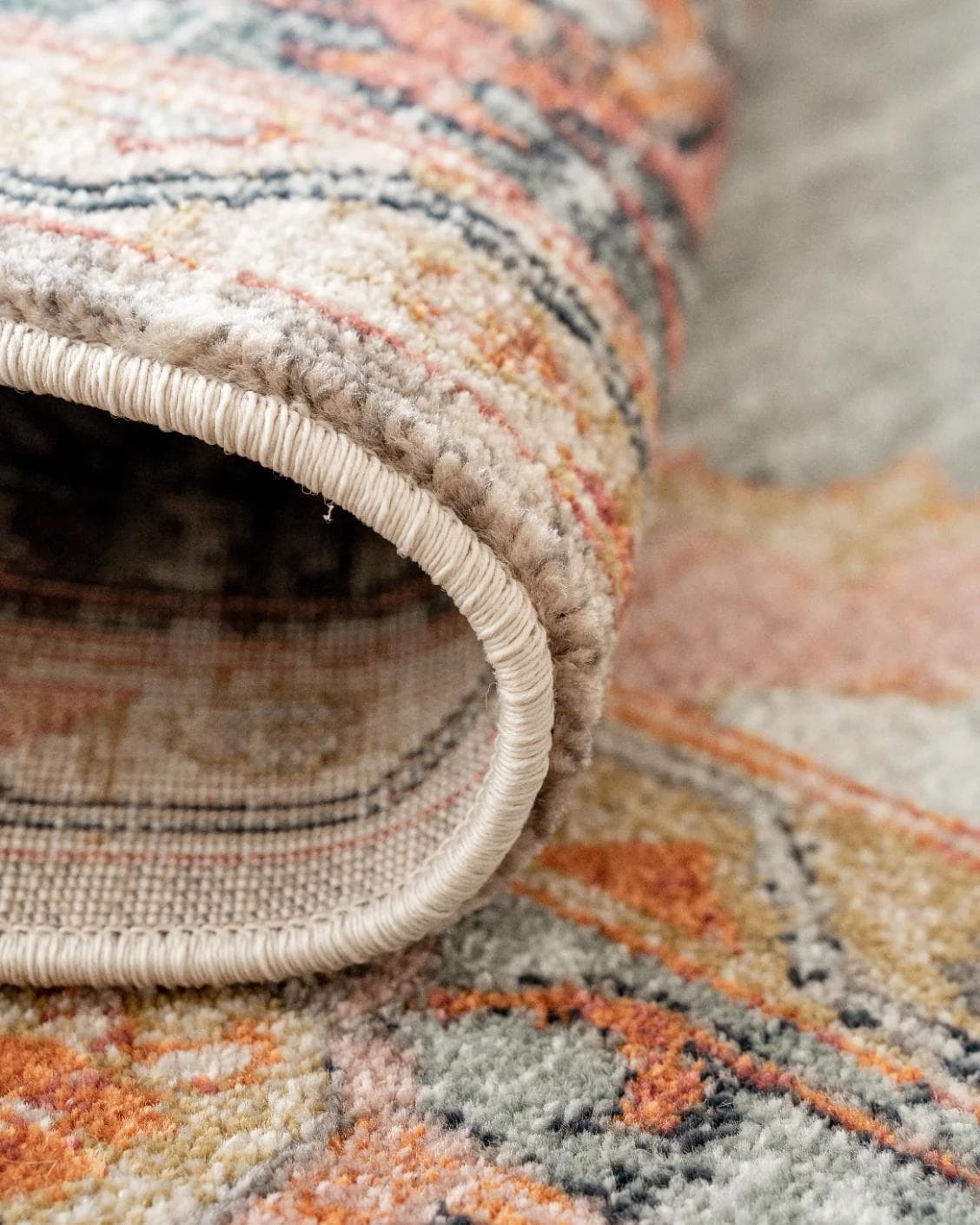 Frank Tiger Runners carpet in blue, orange and multicolour, shown in a product close-up as image 10