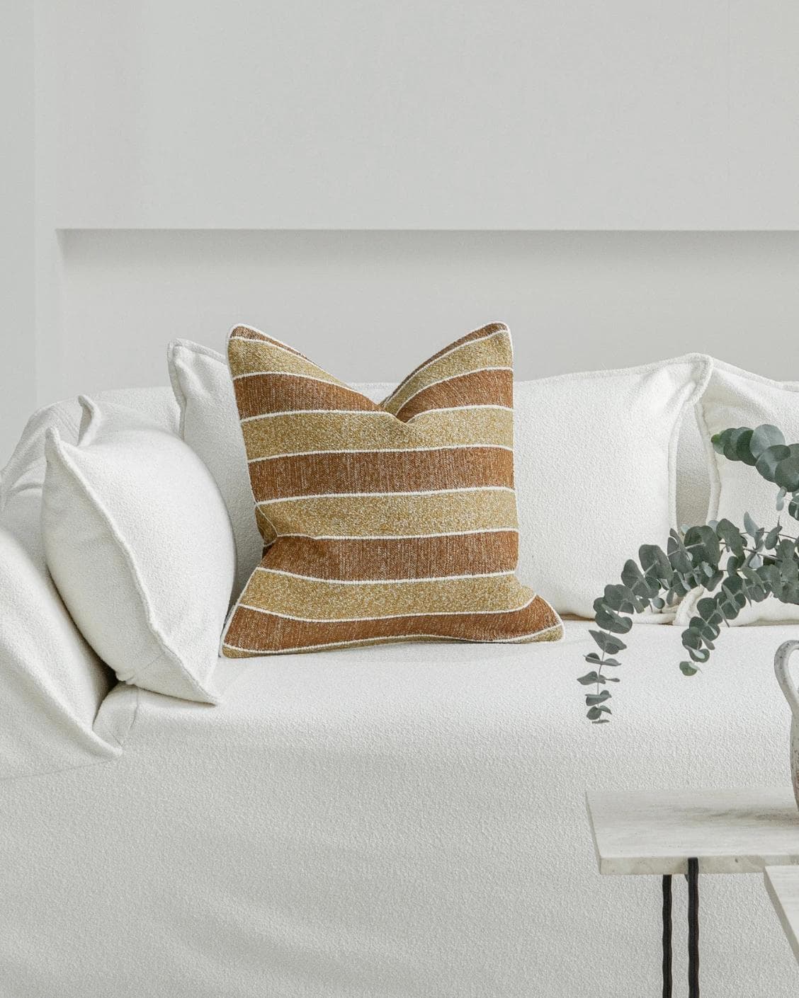 Gia Klimt cushion in brown and rust, shown in a product front view as image 6