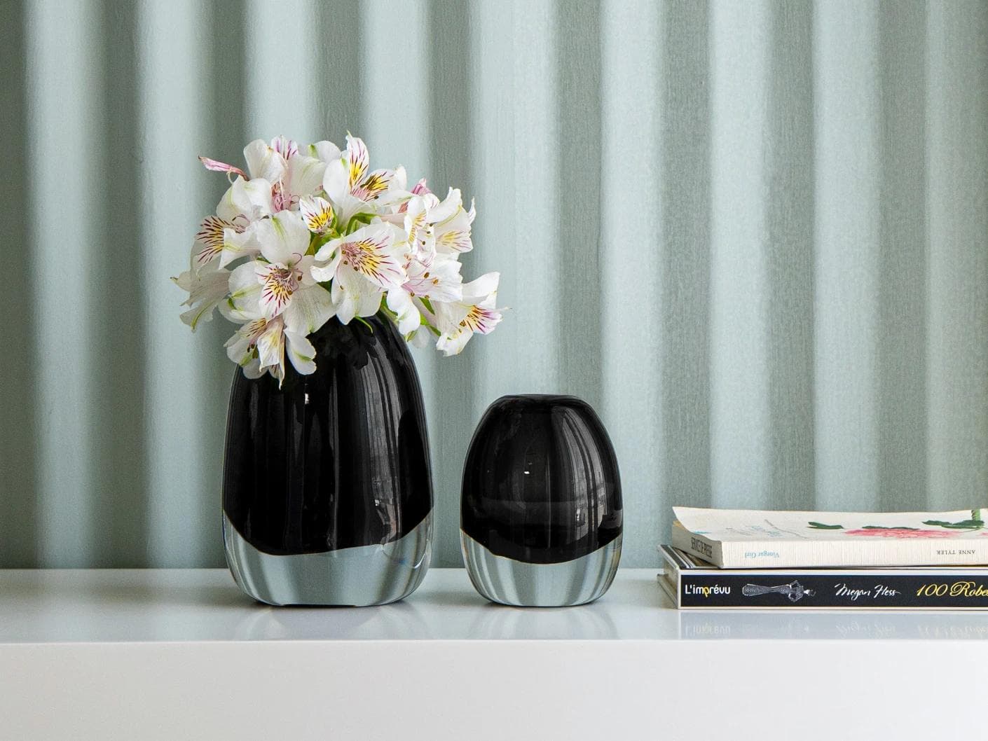 Gracey Storms vases in grey, shown in a lifestyle front view as image 4