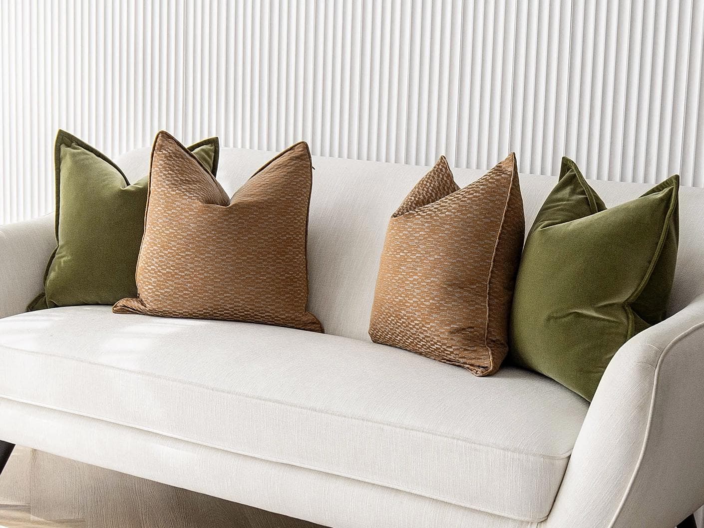 Octavia Bundle bundle - indoor in green and orange, shown in a lifestyle right view as image 2