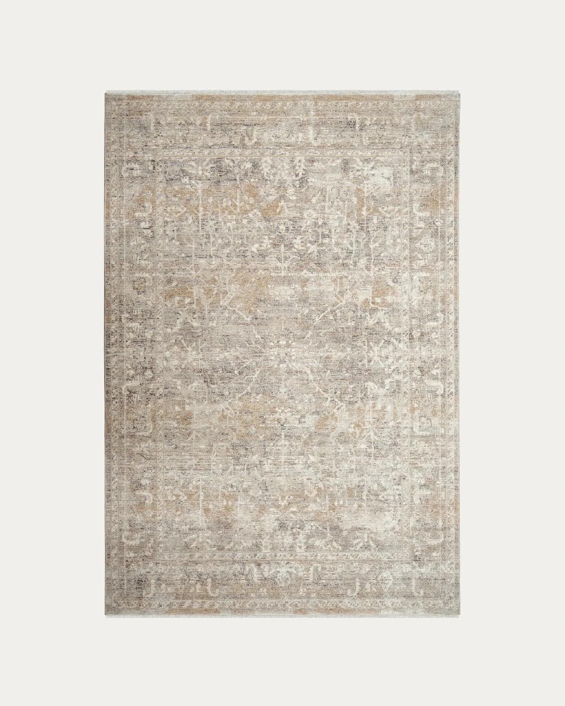 Hana Sandy carpets in beige and taupe, shown in a product top view as image 1