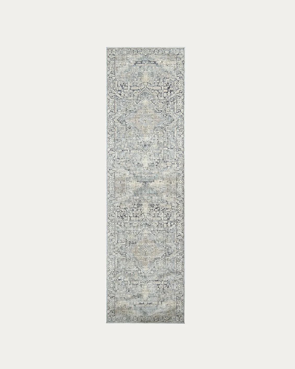 Hana Sky carpets in blue and grey, shown in a product top view as image 1