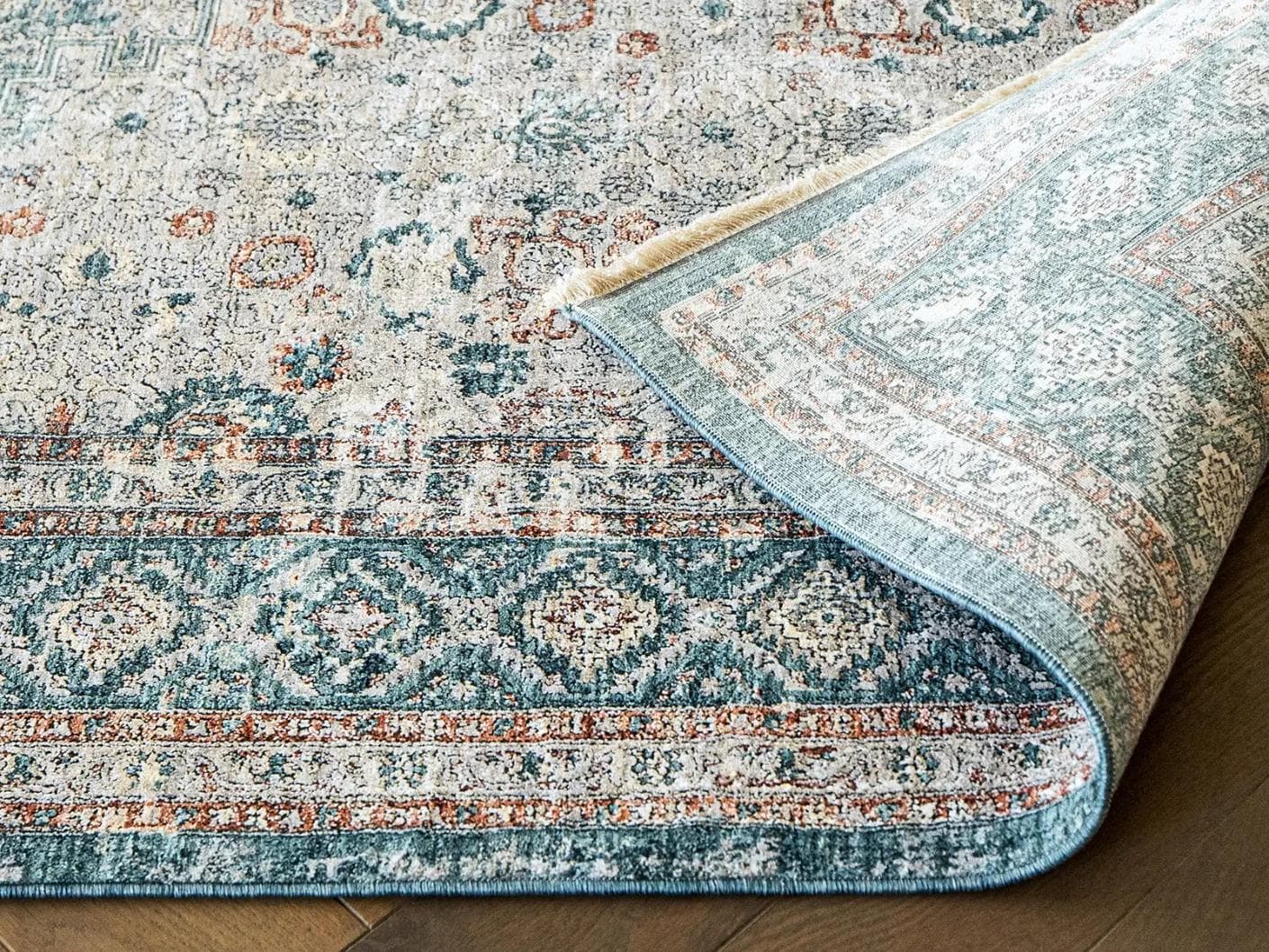 Harper Sky carpet in blue, shown in a product close-up as image 9