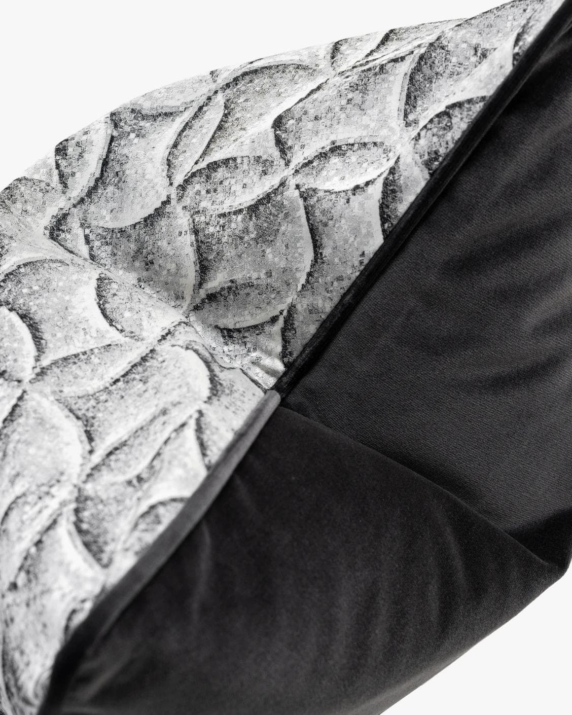 Heera Steele cushion in white and black, shown in a product top view as image 8