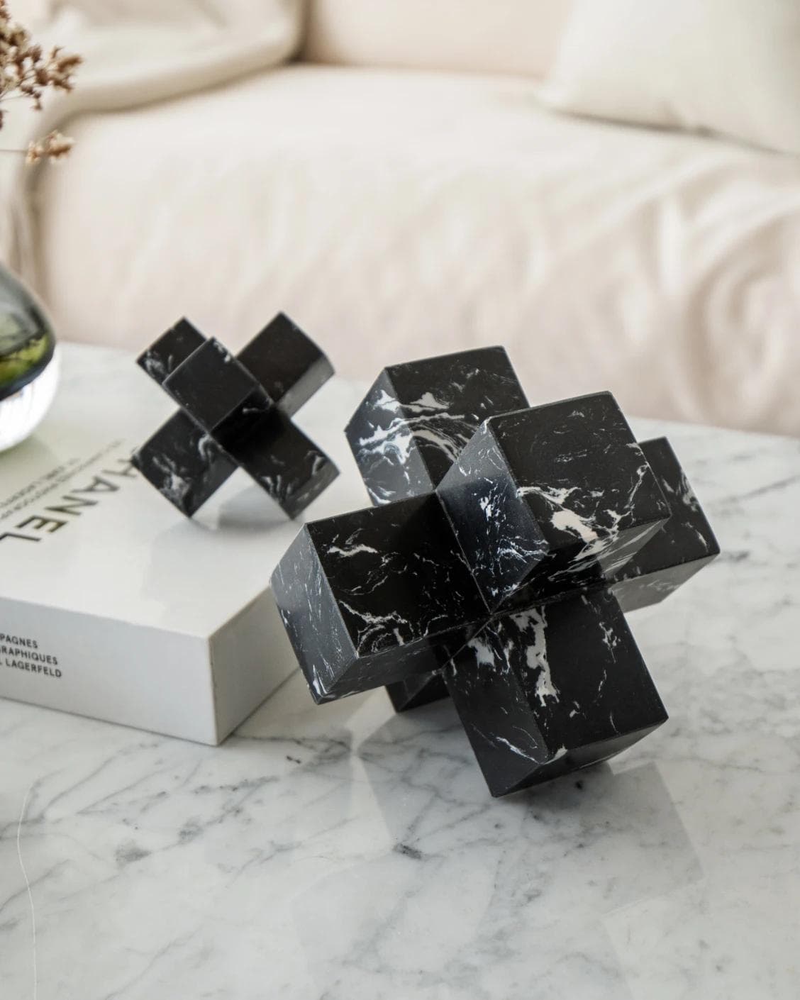 Herman Ellis statues and sculptures in black, shown in a lifestyle front view as image 2