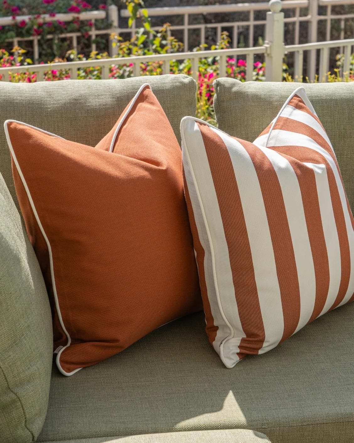 Hisao Bundle cushion in rust, shown in a lifestyle left view as image 5