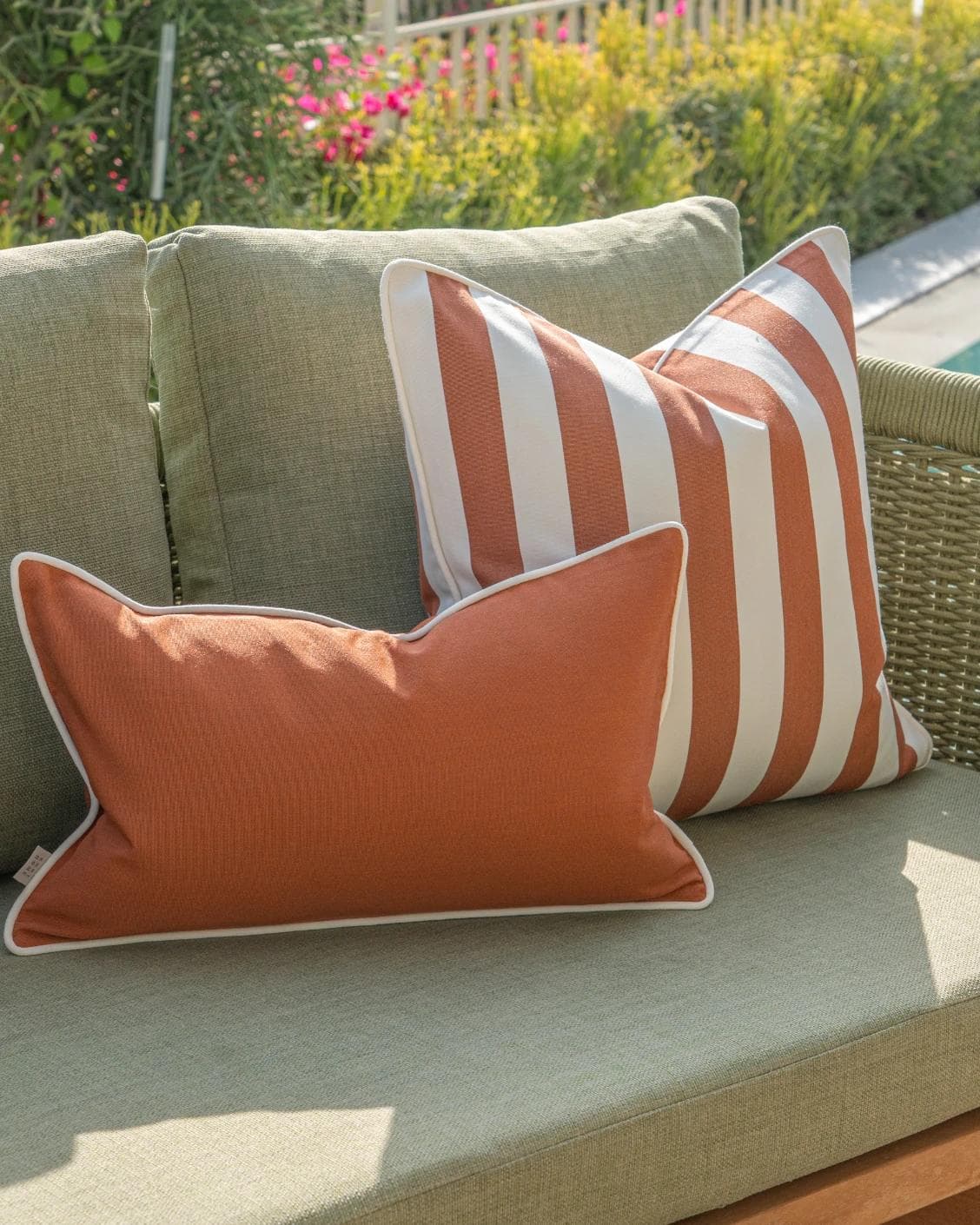 Hisao Bundle cushion in rust, shown in a lifestyle left view as image 6