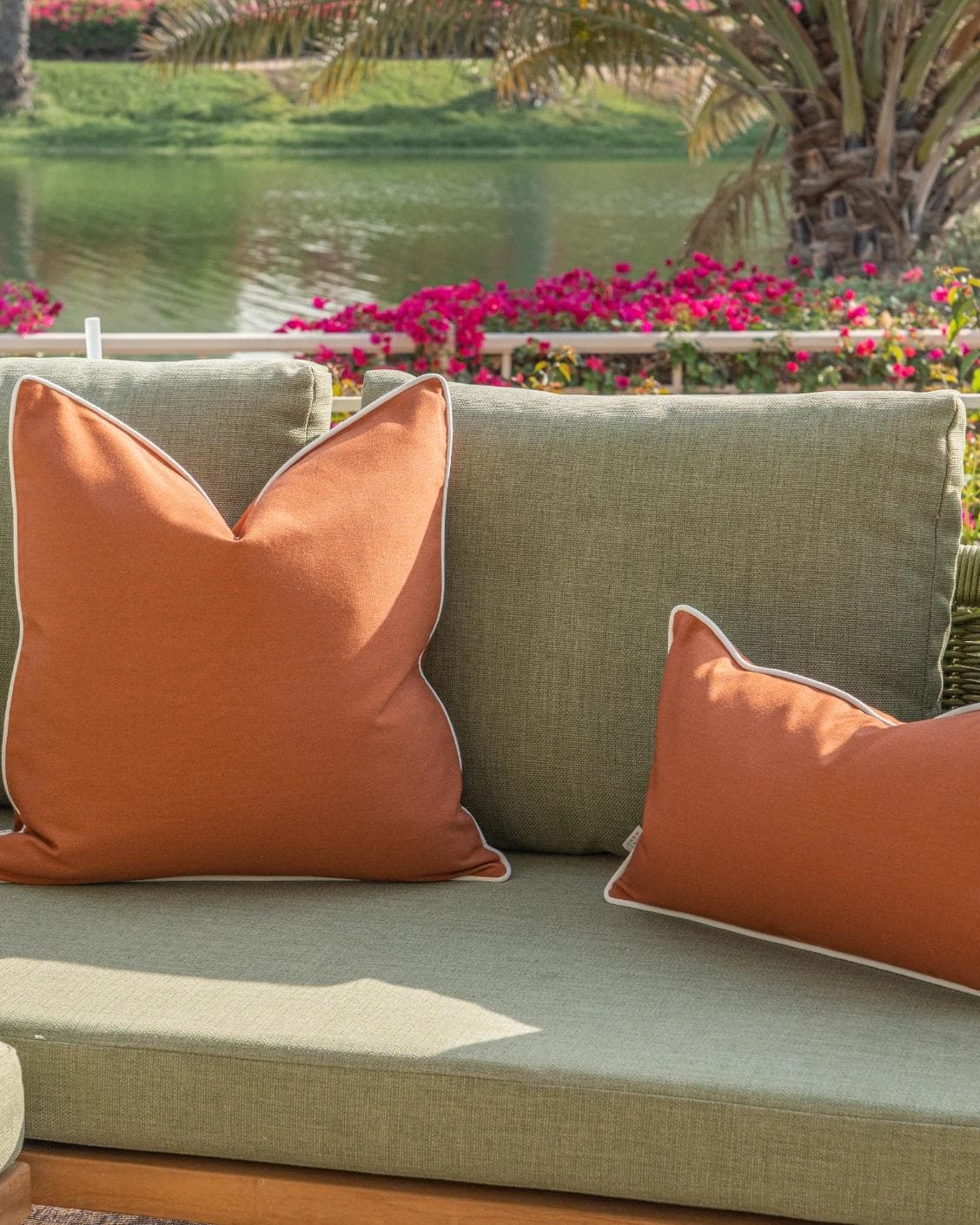 Hisao Bundle cushion in rust, shown in a lifestyle right view as image 7