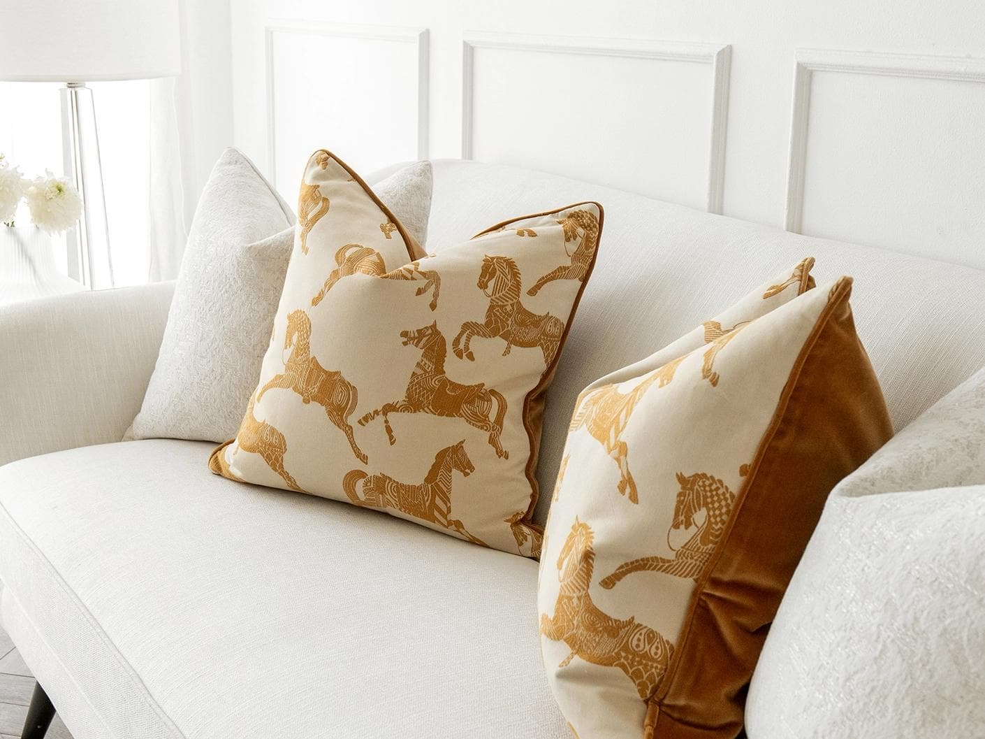 Alona Bundle bundle - indoor in white, orange and beige, shown in a lifestyle right view as image 3