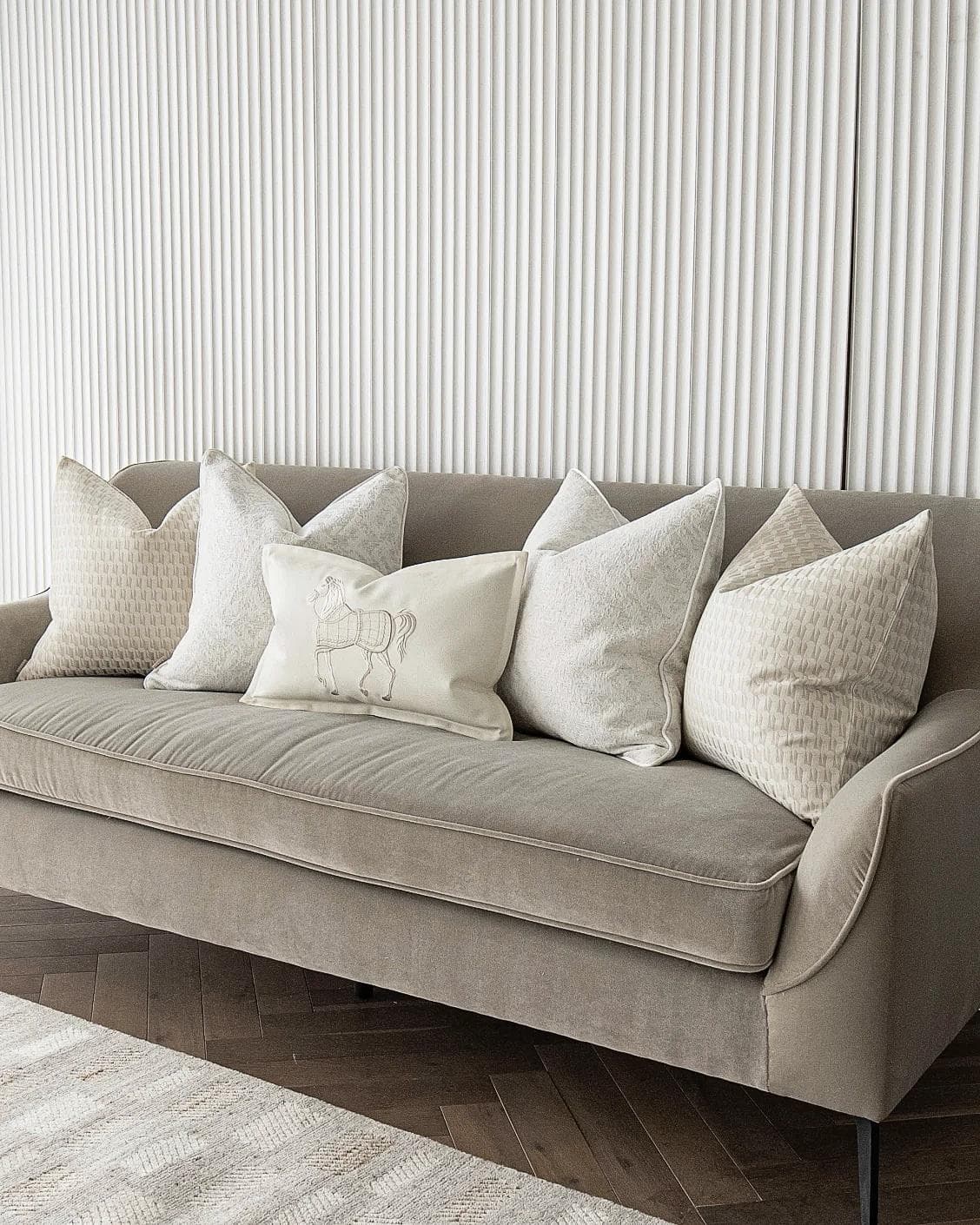 Carmi Bundle cushion in white and beige, shown in a product right view as image 2