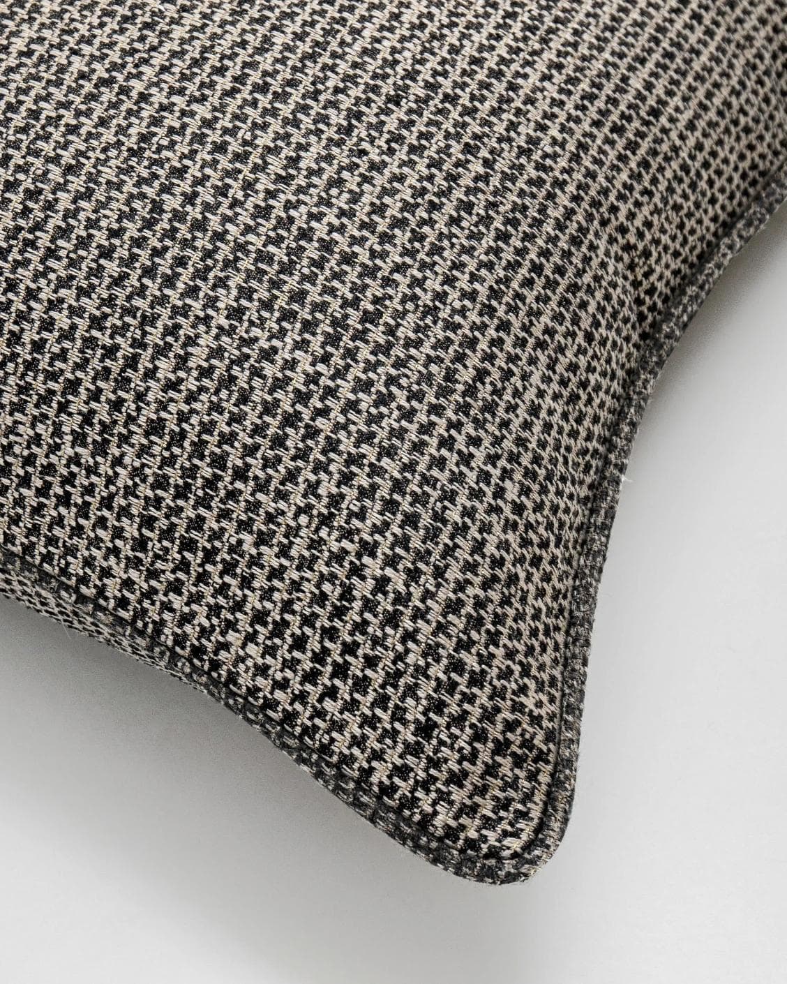 Hugo Steele cushion in black, shown in a product top view as image 6