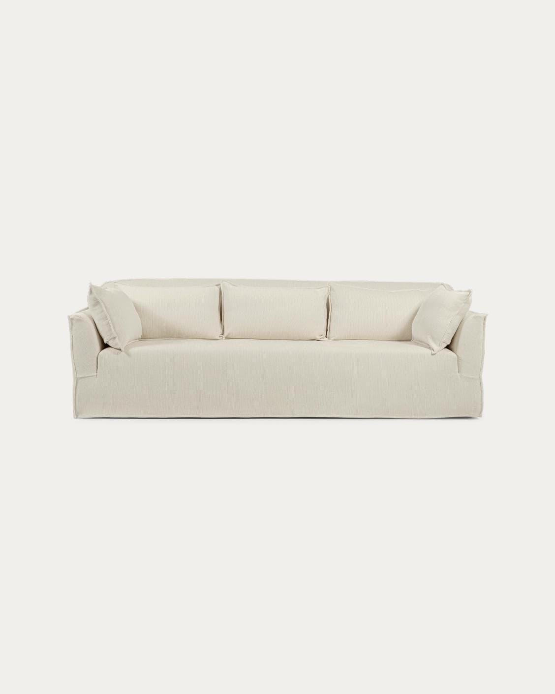 Miro Warm Ivory sofa, shown in a product front view as image 1
