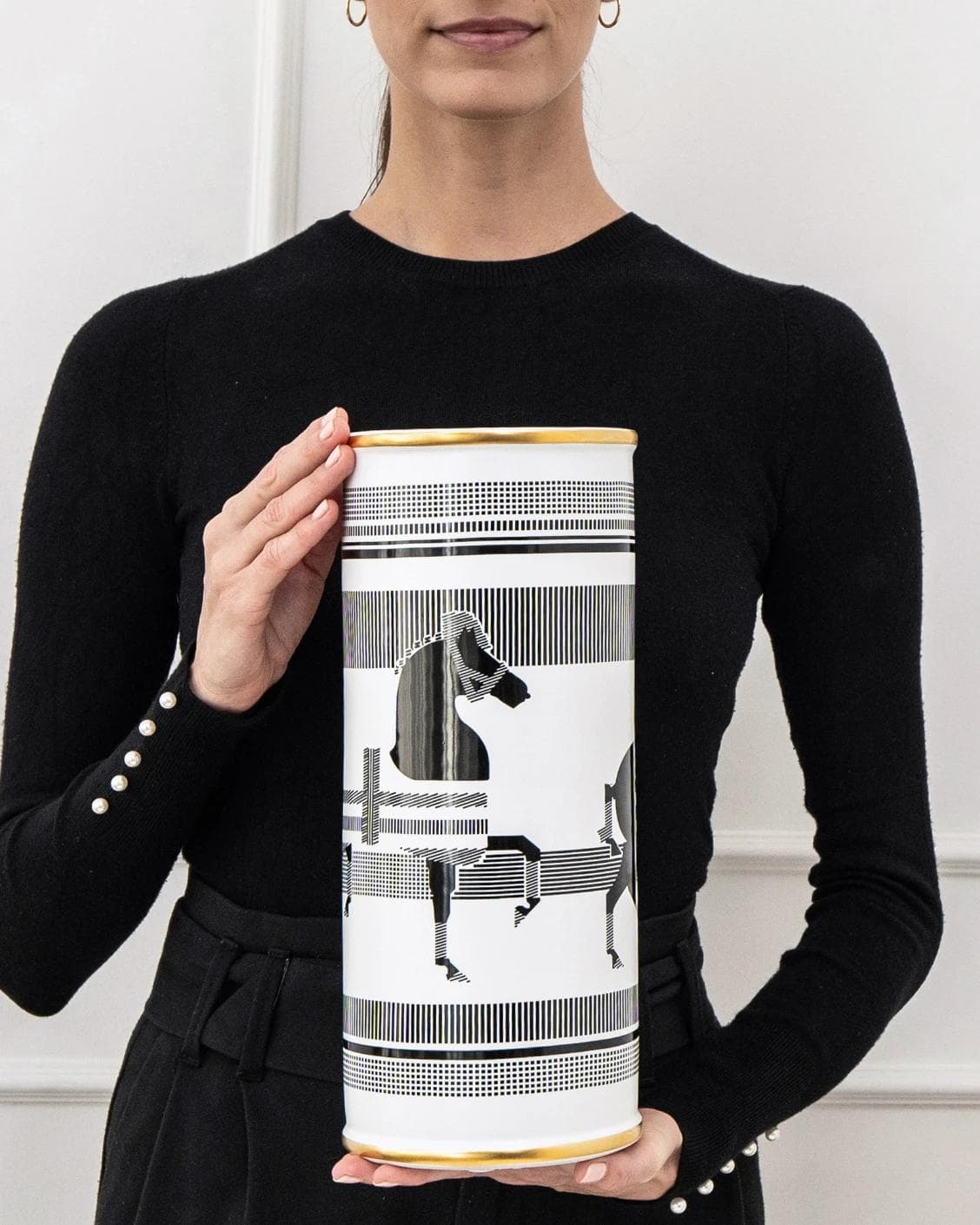 Aurora Arneson vases in white and black, shown in a product front view as image 9