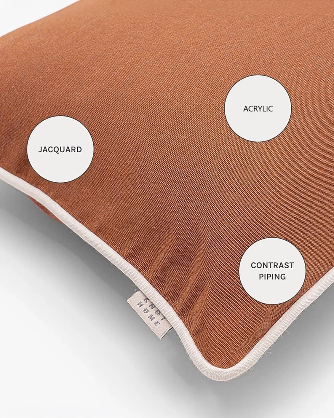 Aelia Clay cushions in clay and rust, shown in a product close-up as image 11