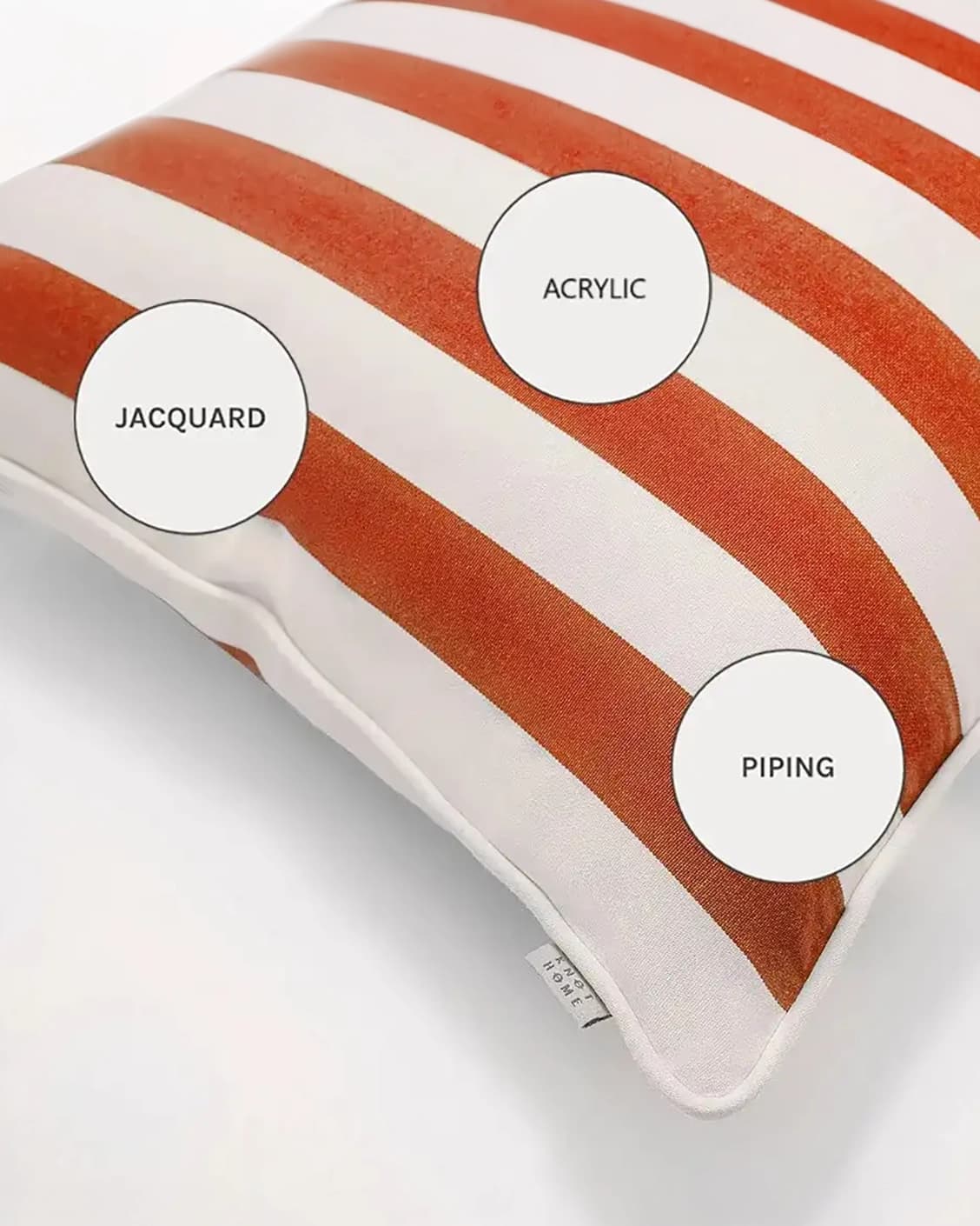 Aelia Coral cushions in coral and orange, shown in a product close-up as image 9