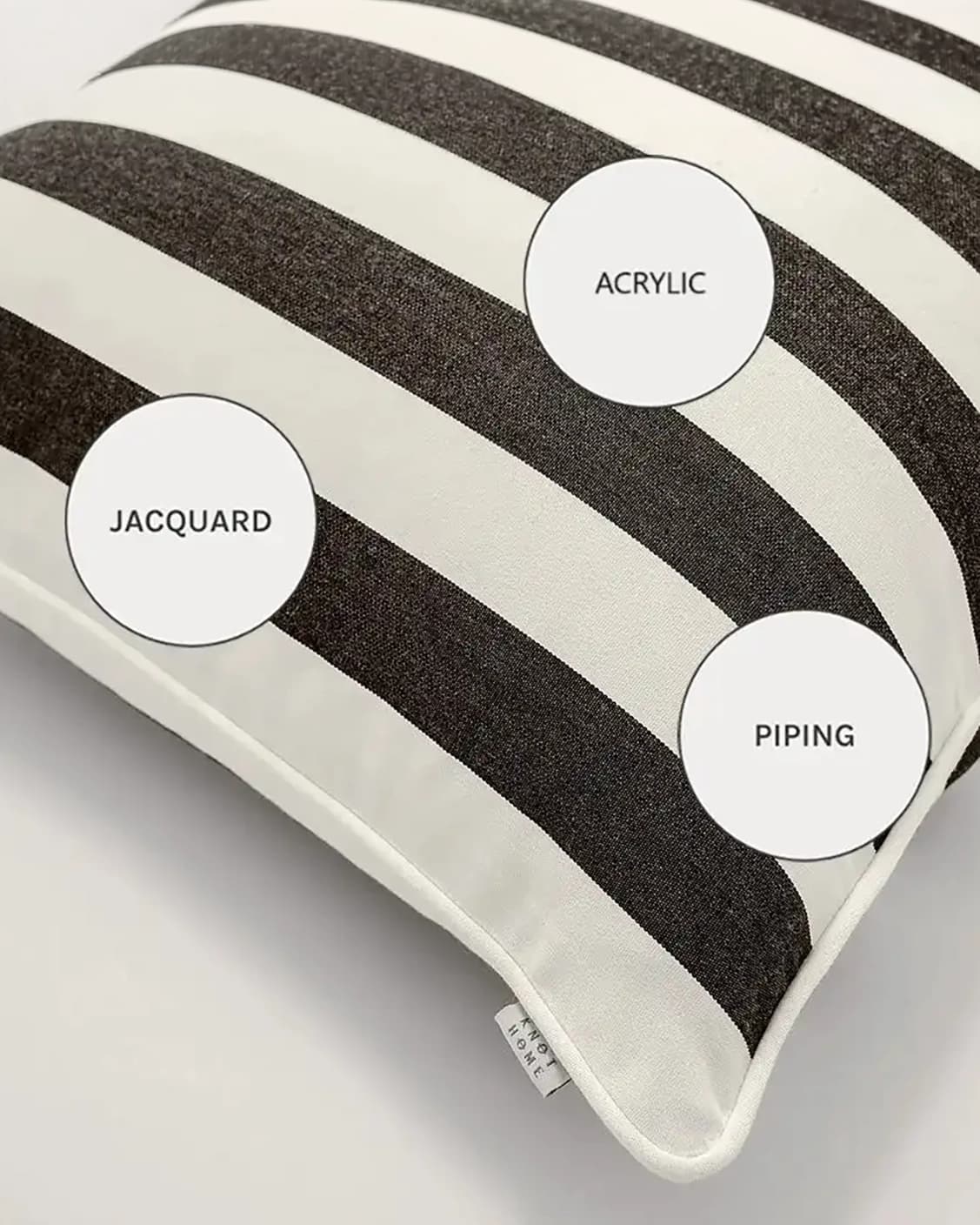 Aelia Ebony cushions in ebony and black, shown in a product close-up as image 9