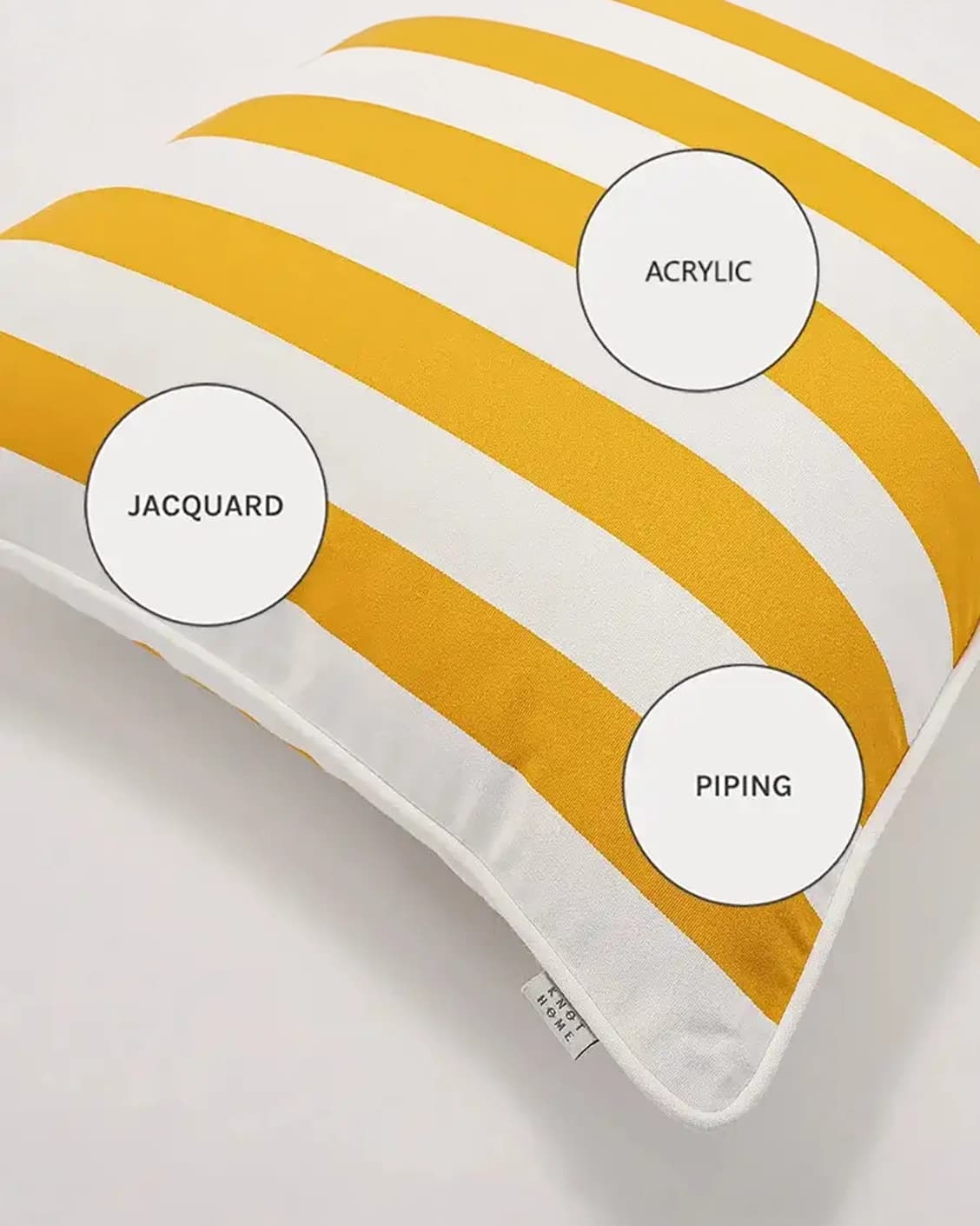 Aelia Gaze cushions in yellow, shown in a product close-up as image 8