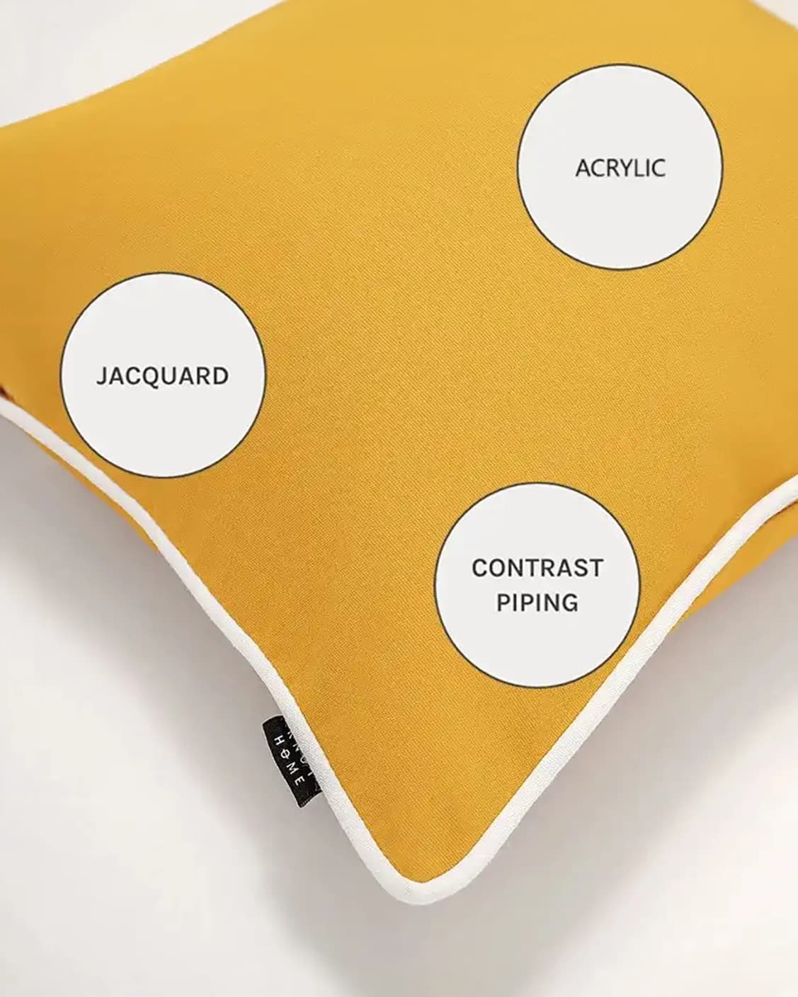 Aelia Klimt II cushions in yellow and ivory, shown in a product close-up as image 9