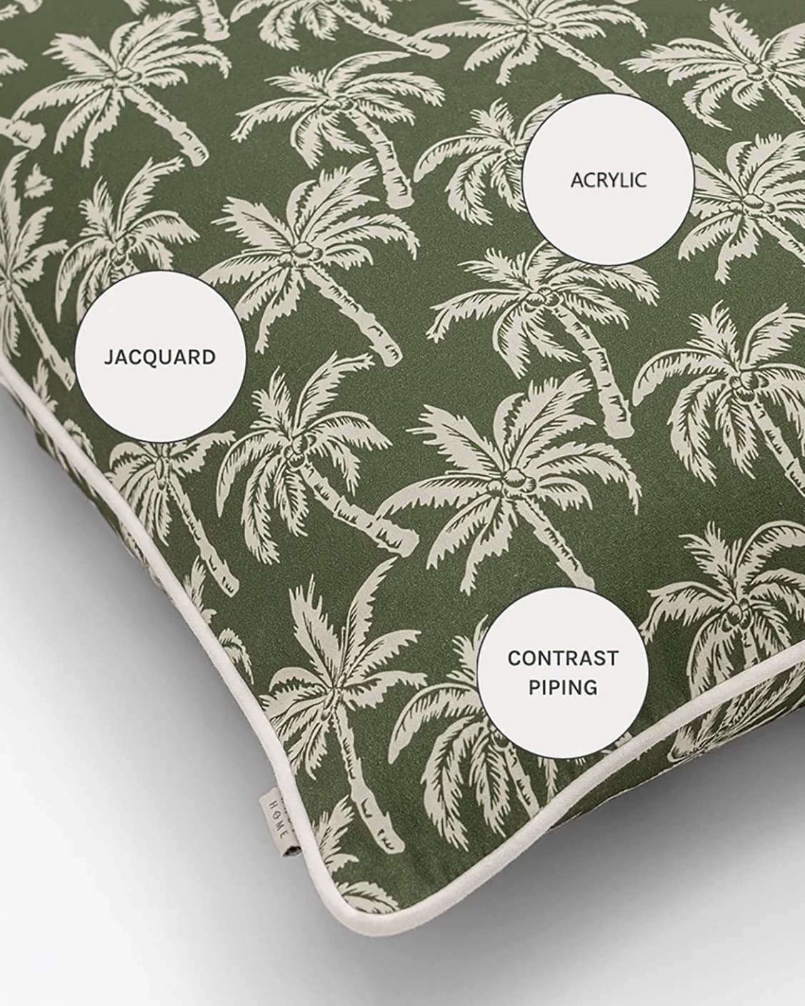 Aelia Palm cushions in green, shown in a product close-up as image 11