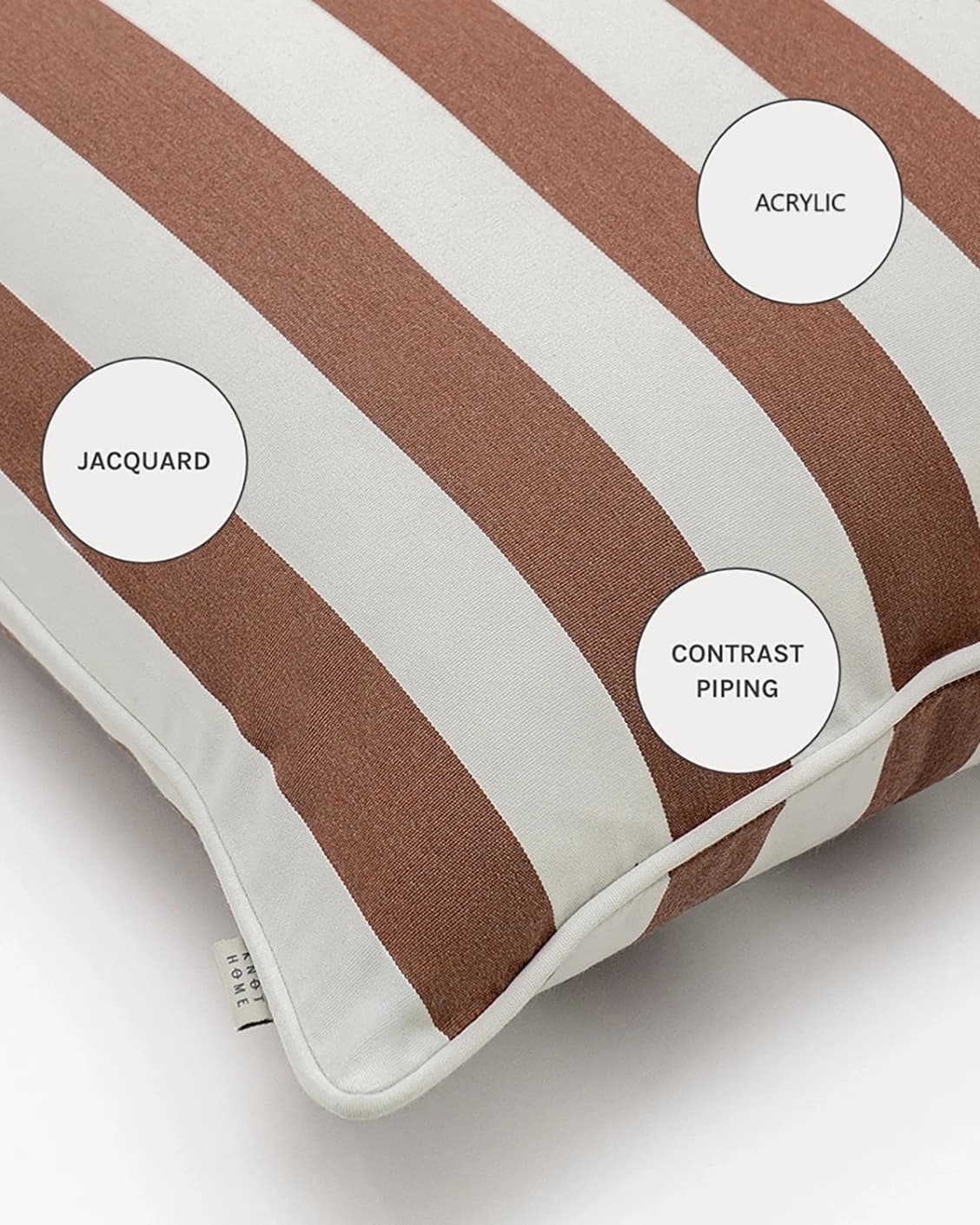 Aelia Rust cushions in rust and ivory, shown in a product close-up as image 10