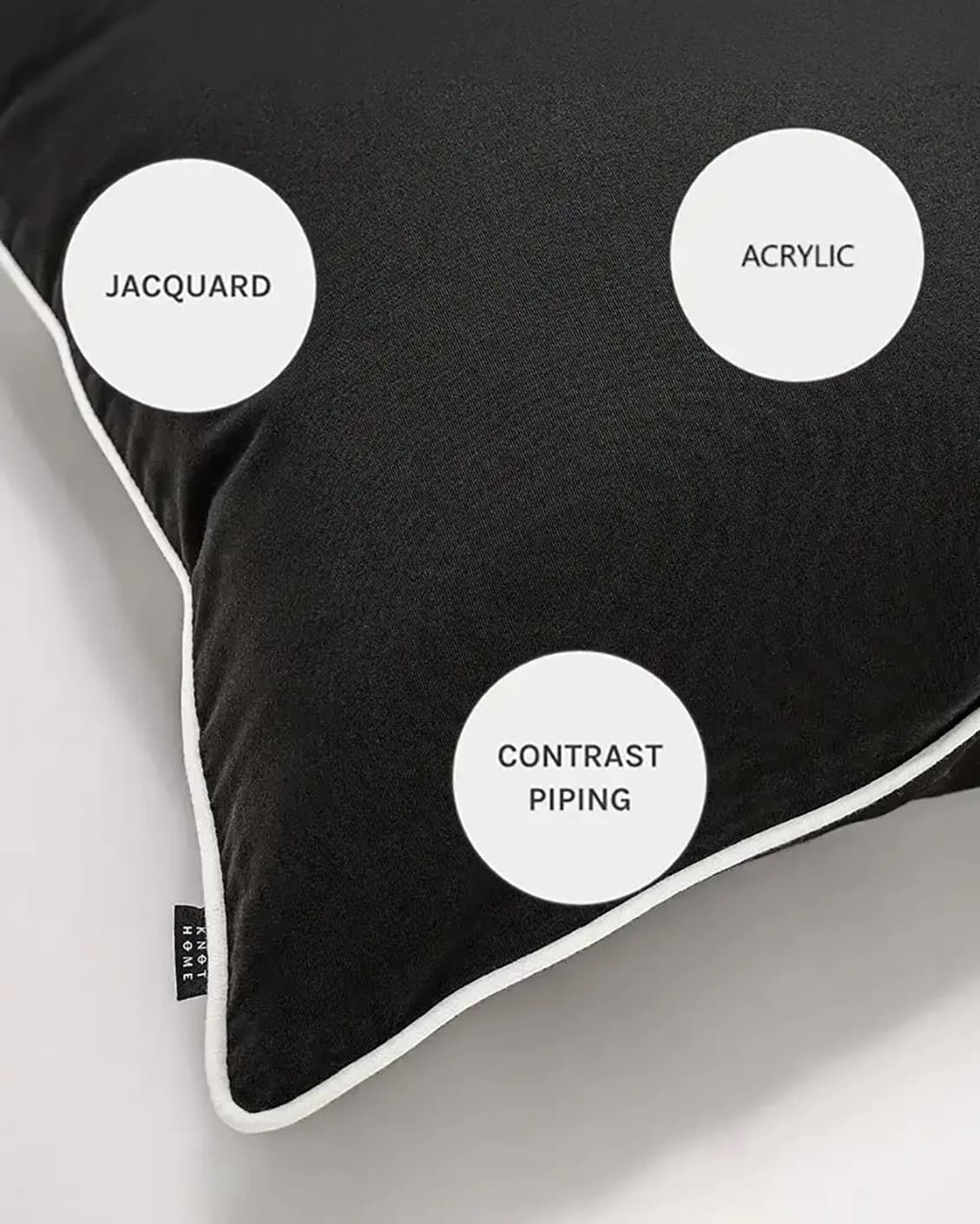 Aelia Steele cushions in black, shown in a product close-up as image 9