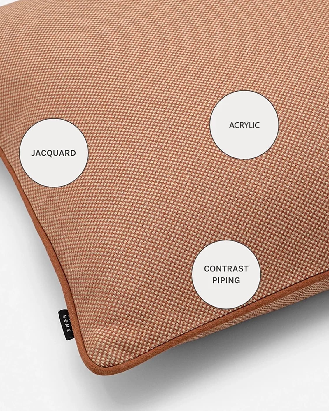 Aelia Tangelo cushions in tangelo and rust, shown in a product close-up as image 11