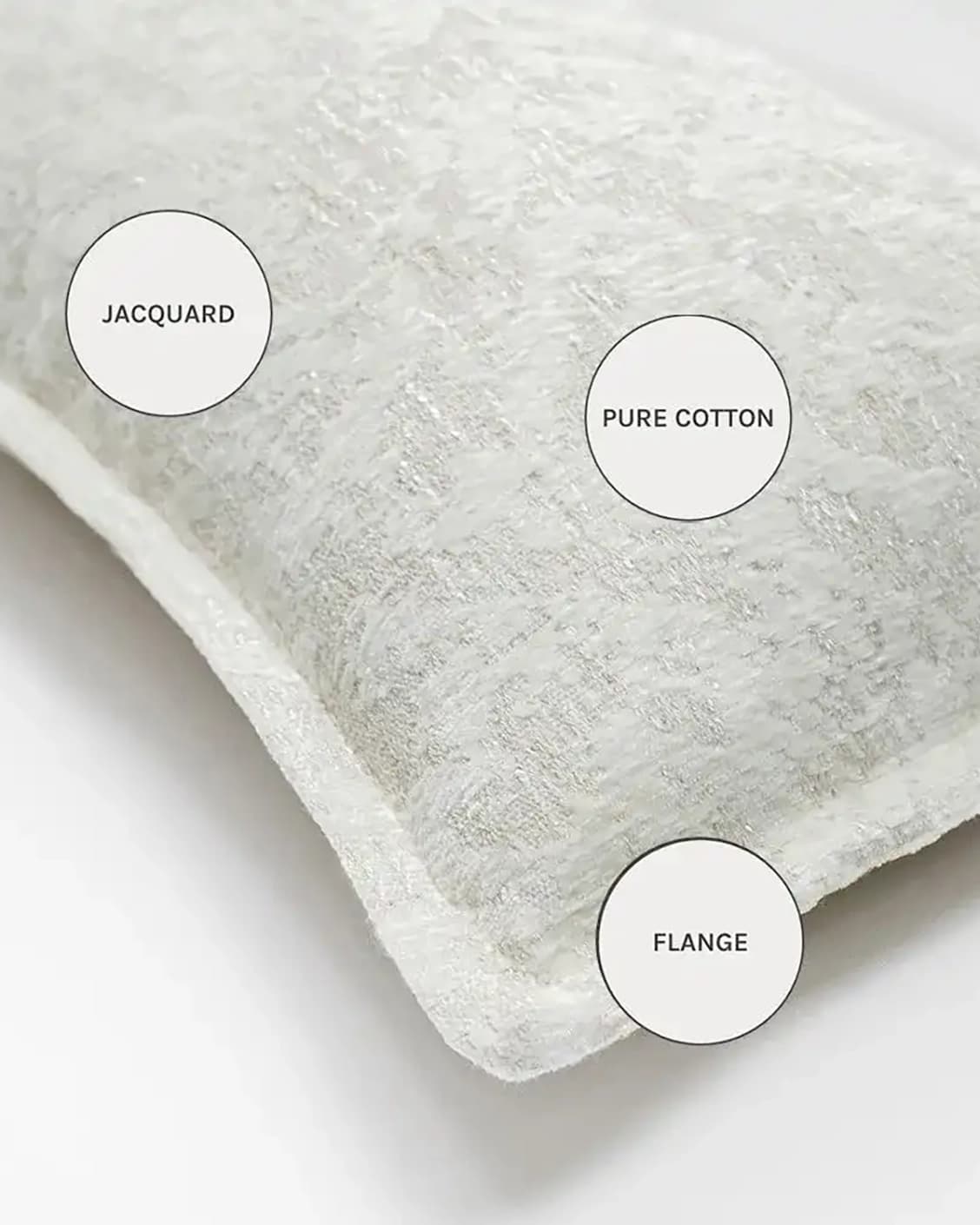 Aidan Bianca cushions in white, shown in a product close-up as image 8