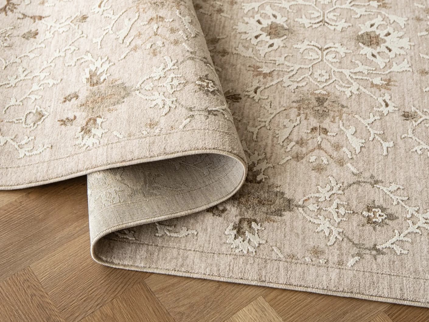 Albert Terra carpets in beige and brown, shown in a product close-up view