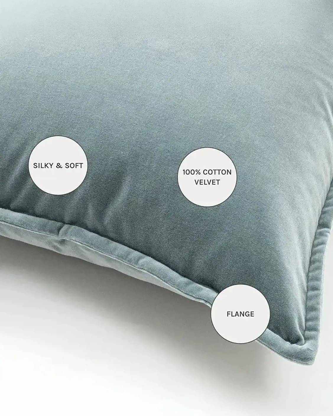 Alessandra Lucas cushions in pastel blue and blue, shown in a product close-up as image 8