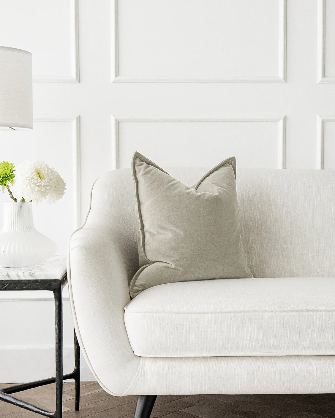 Alessandra Taupe single - indoor in brown and grey, shown in a lifestyle front view as image 1