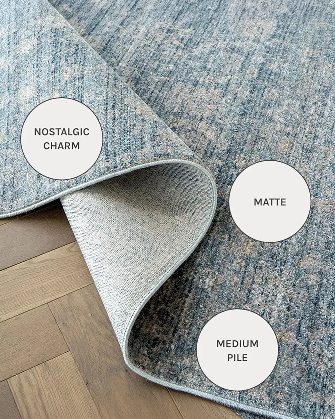 Alexander Azure carpets in azure and blue, shown in a close-up left view as image 13