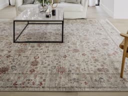 Alexander Dune carpet in dune, red and beige, shown in a lifestyle front view