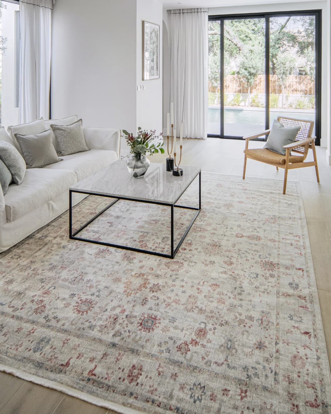 Alexander Dune carpet in red and beige, shown in a lifestyle left view as image 7