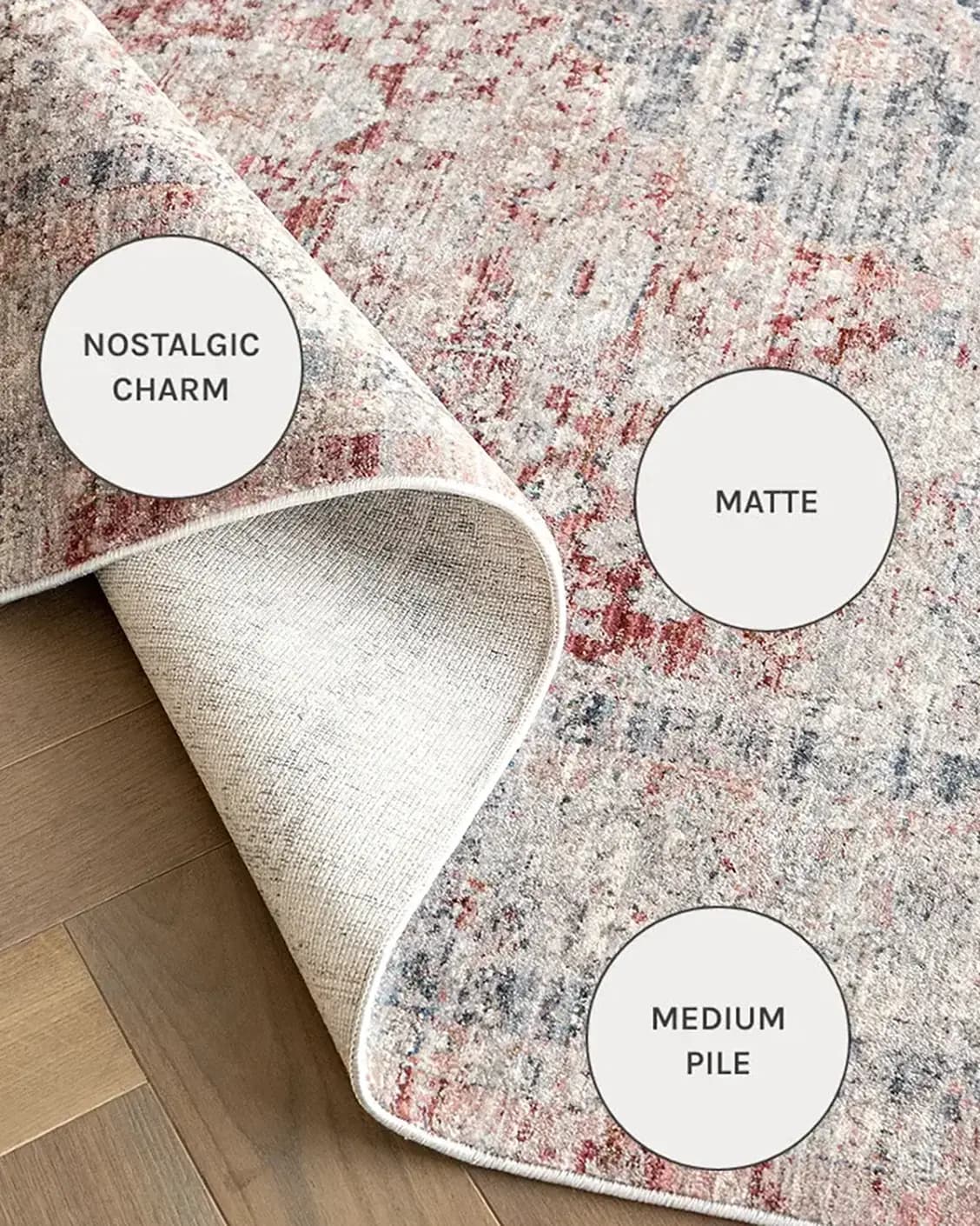 Alexander Rosso carpets in red and beige, shown in a close-up as image 16