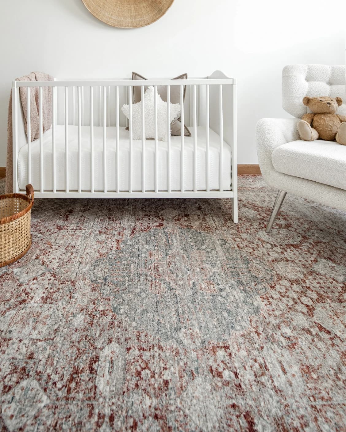 Alexander Rosso carpet in red and beige, shown in a lifestyle front view as image 6
