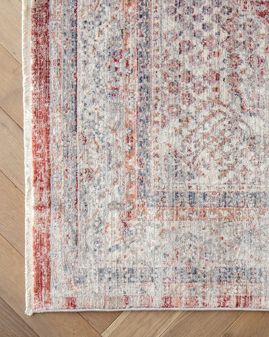 Alexander Rosso carpet in red and beige, shown in a product close-up top view as image 14
