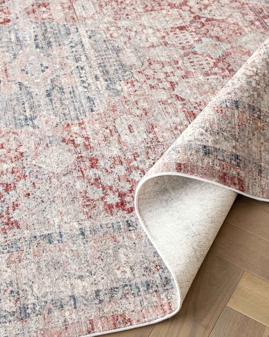 Alexander Rosso carpet in red and beige, shown in a product top view as image 15