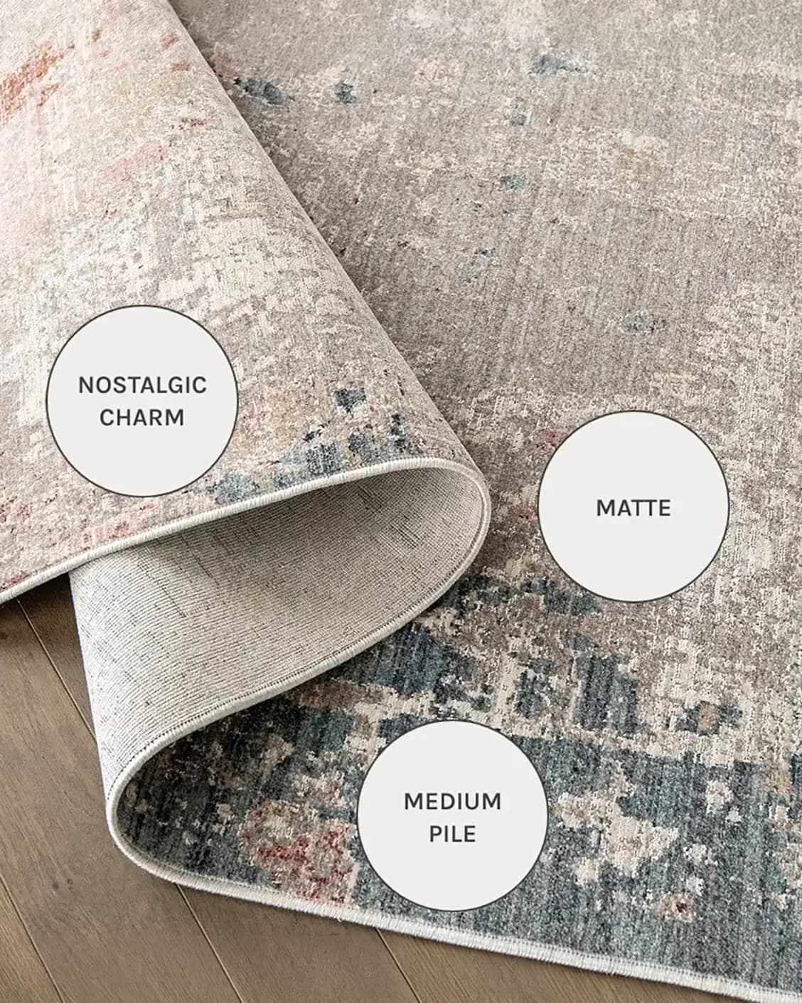 Alexander Russell carpets in beige, rust and blue, shown in a close-up as image 13