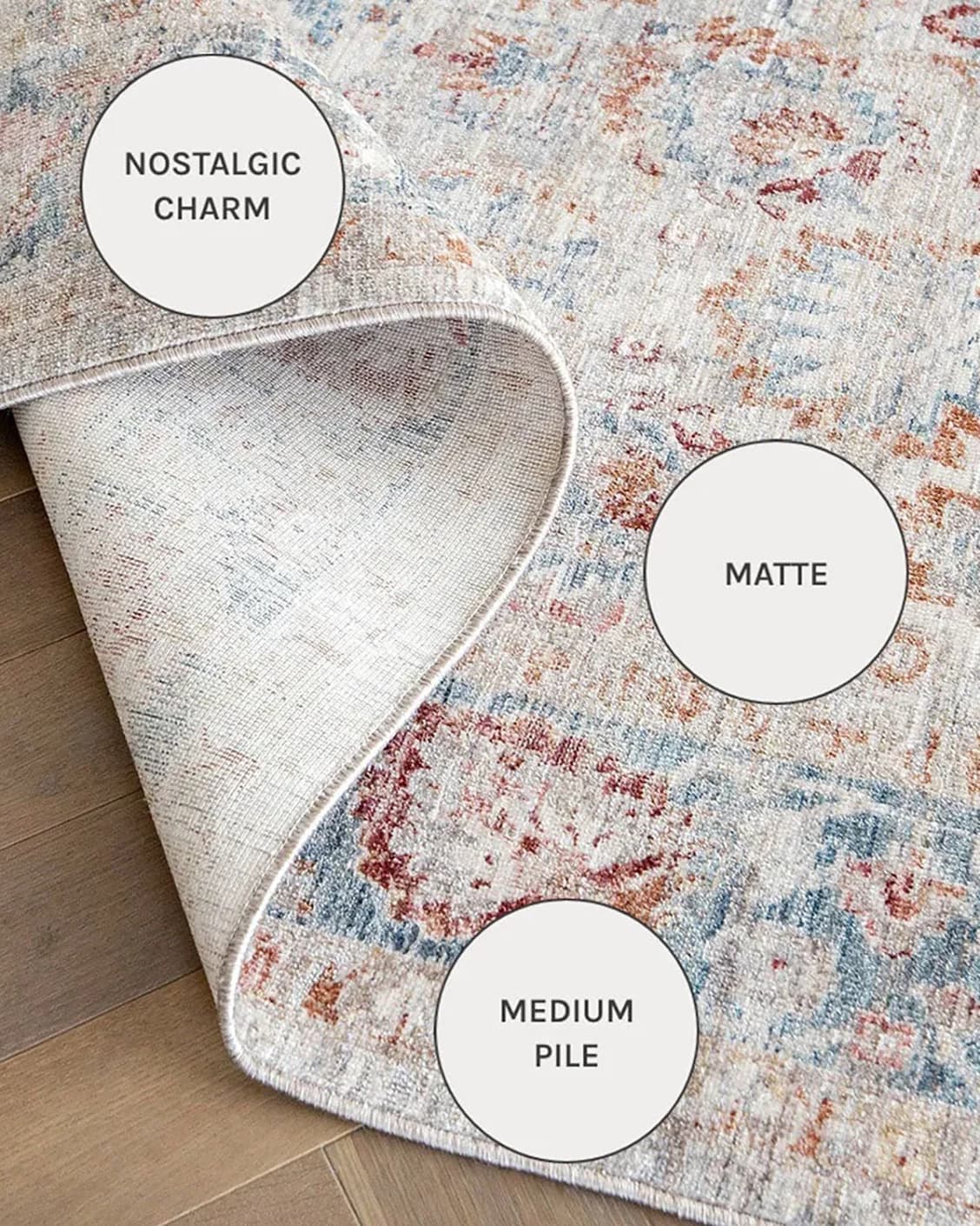 Alexander Sandy carpets in sandy, beige and red, shown in a close-up as image 16