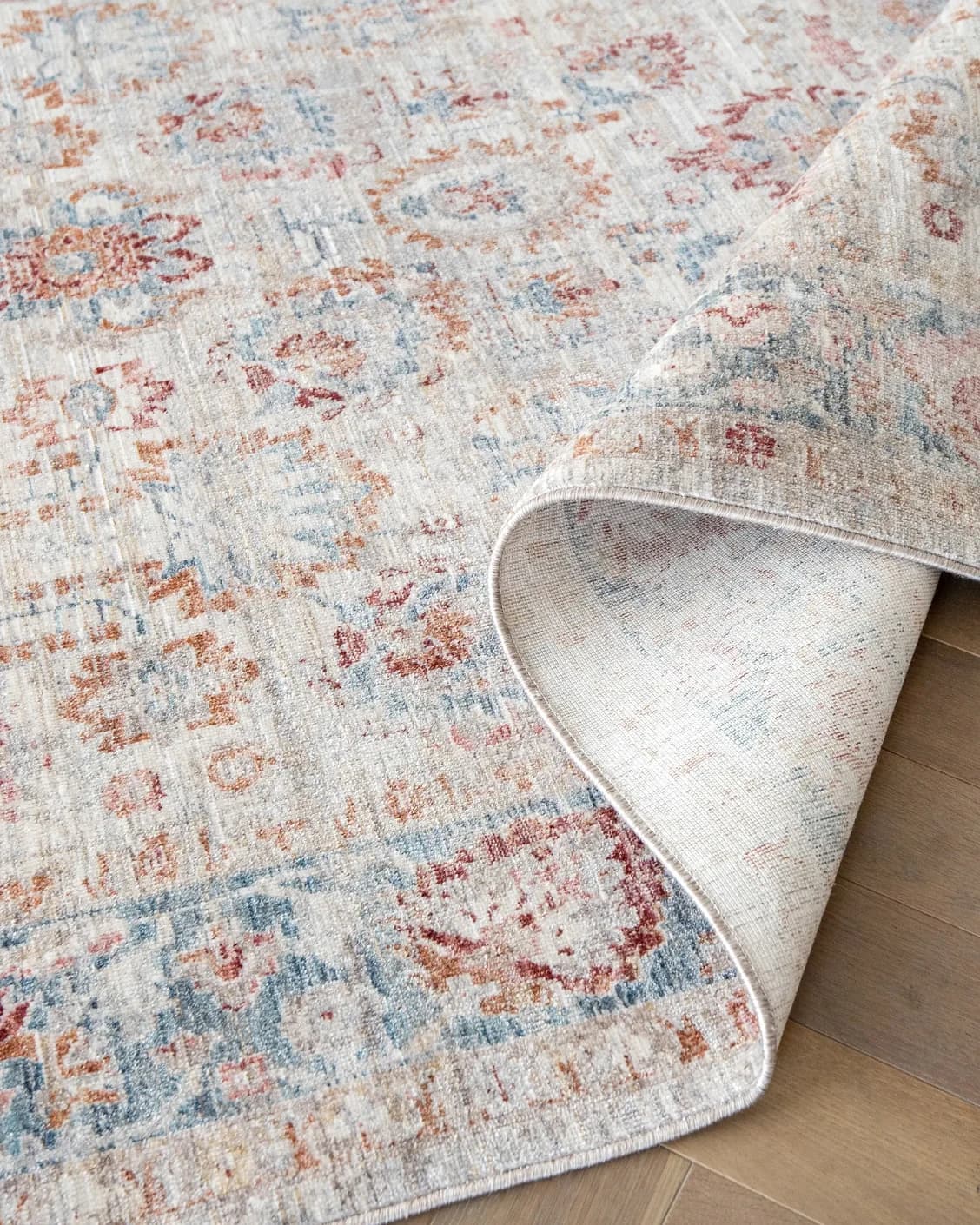 Alexander Sandy carpet in beige and red, shown in a product top view as image 15