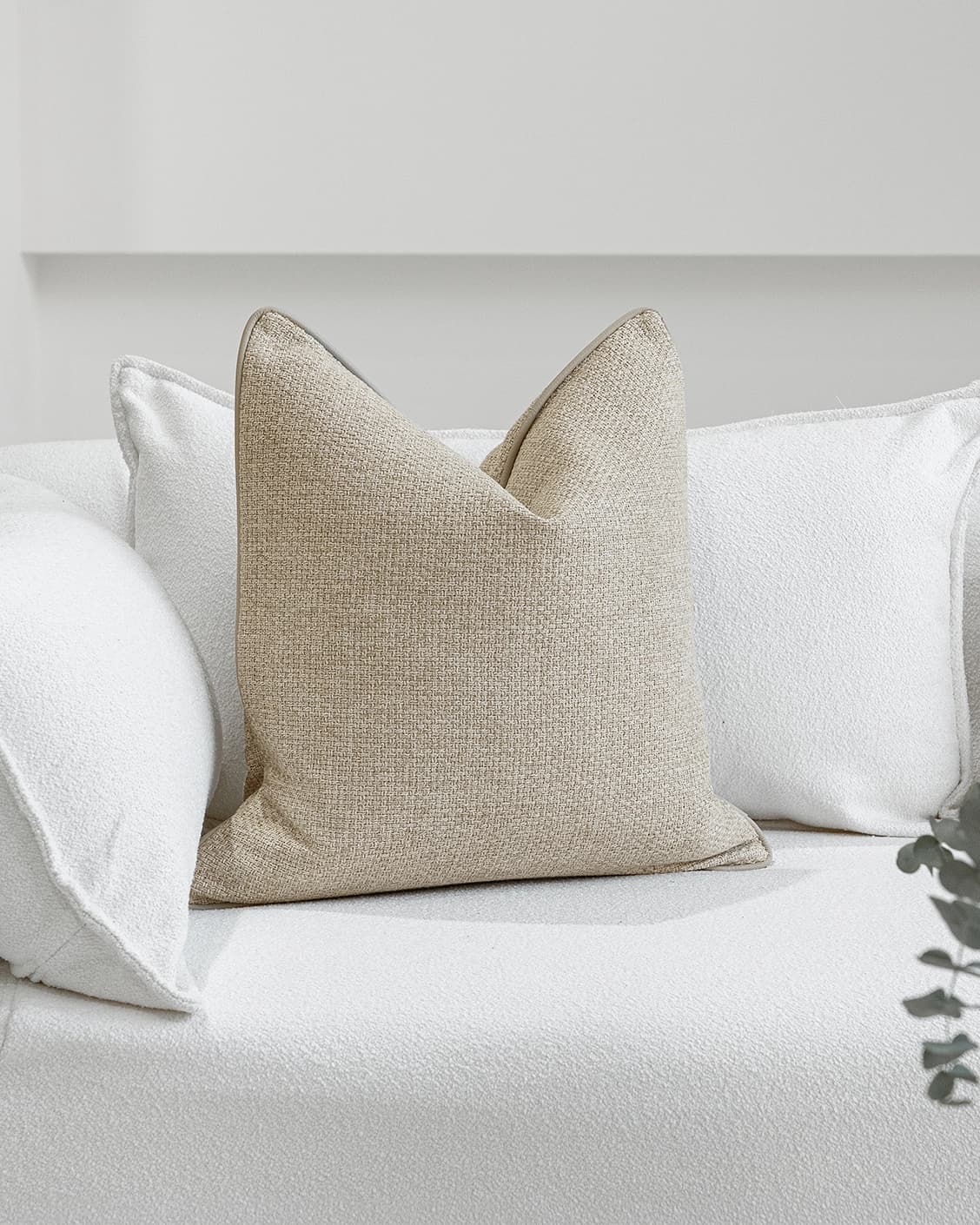 Alin Klimt cushion in beige and taupe, shown in a product front view as image 2