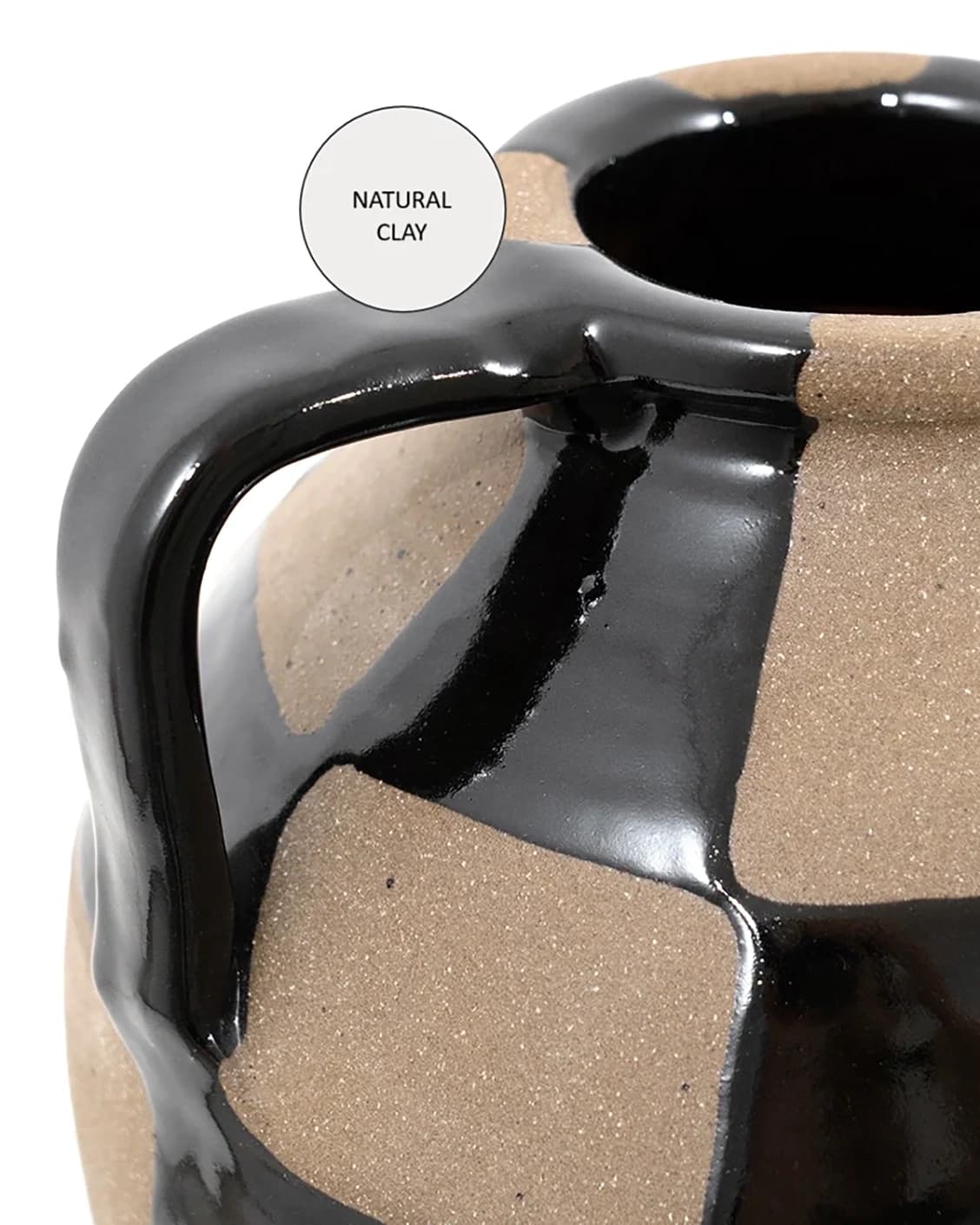 Alisca Terra vases in charcoal black, warm clay, brown and black, shown in a product close-up as image 10