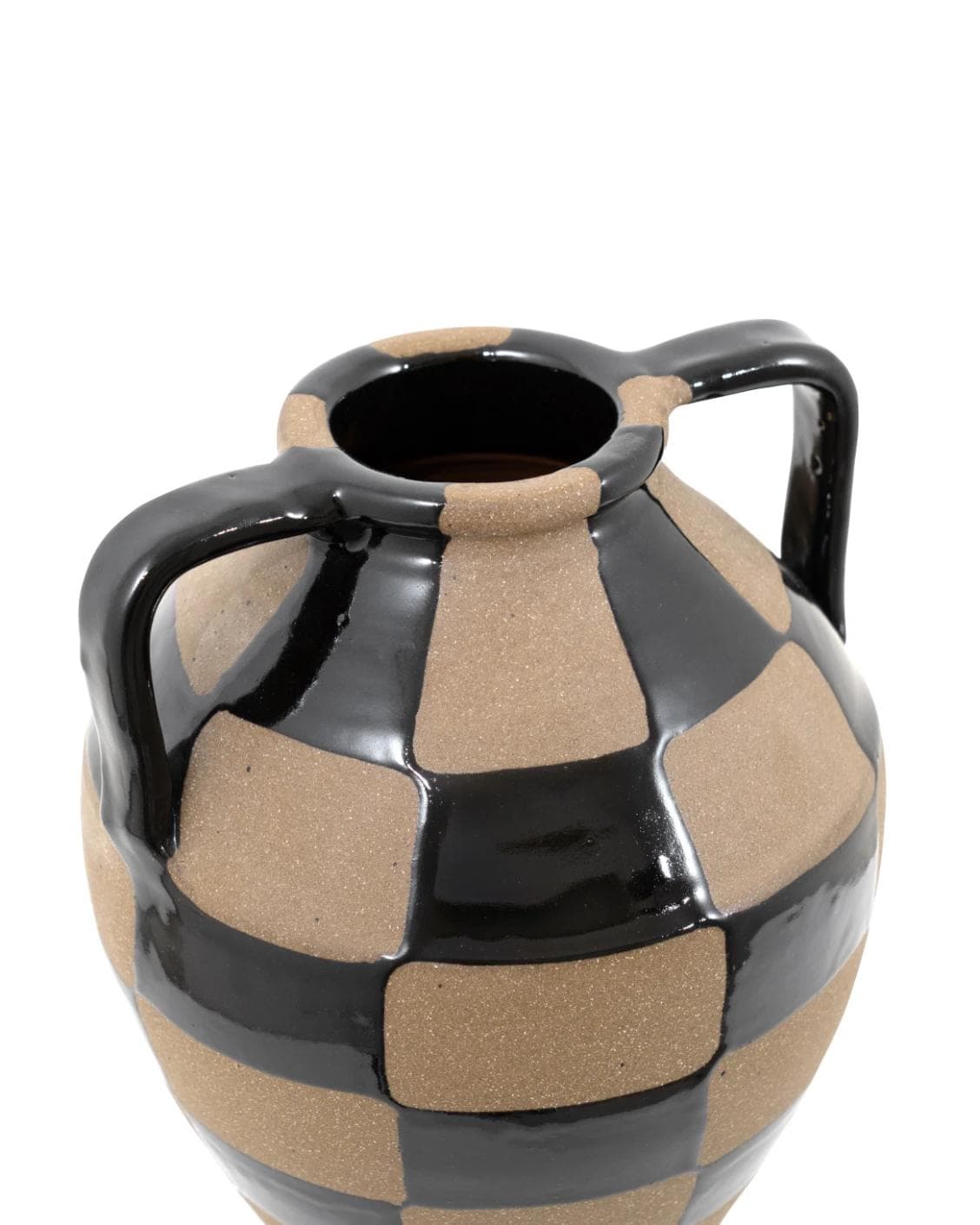 Alisca Terra vases in charcoal black, warm clay, brown and black, shown in a product top view as image 9