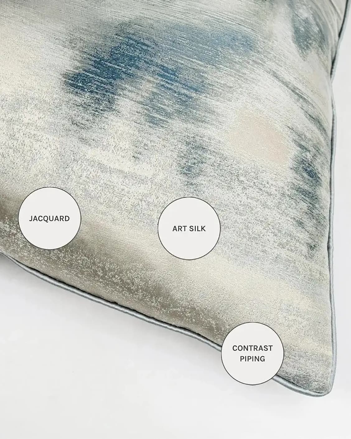 Alma Canova cushions in blue and silver, shown in a product close-up as image 10
