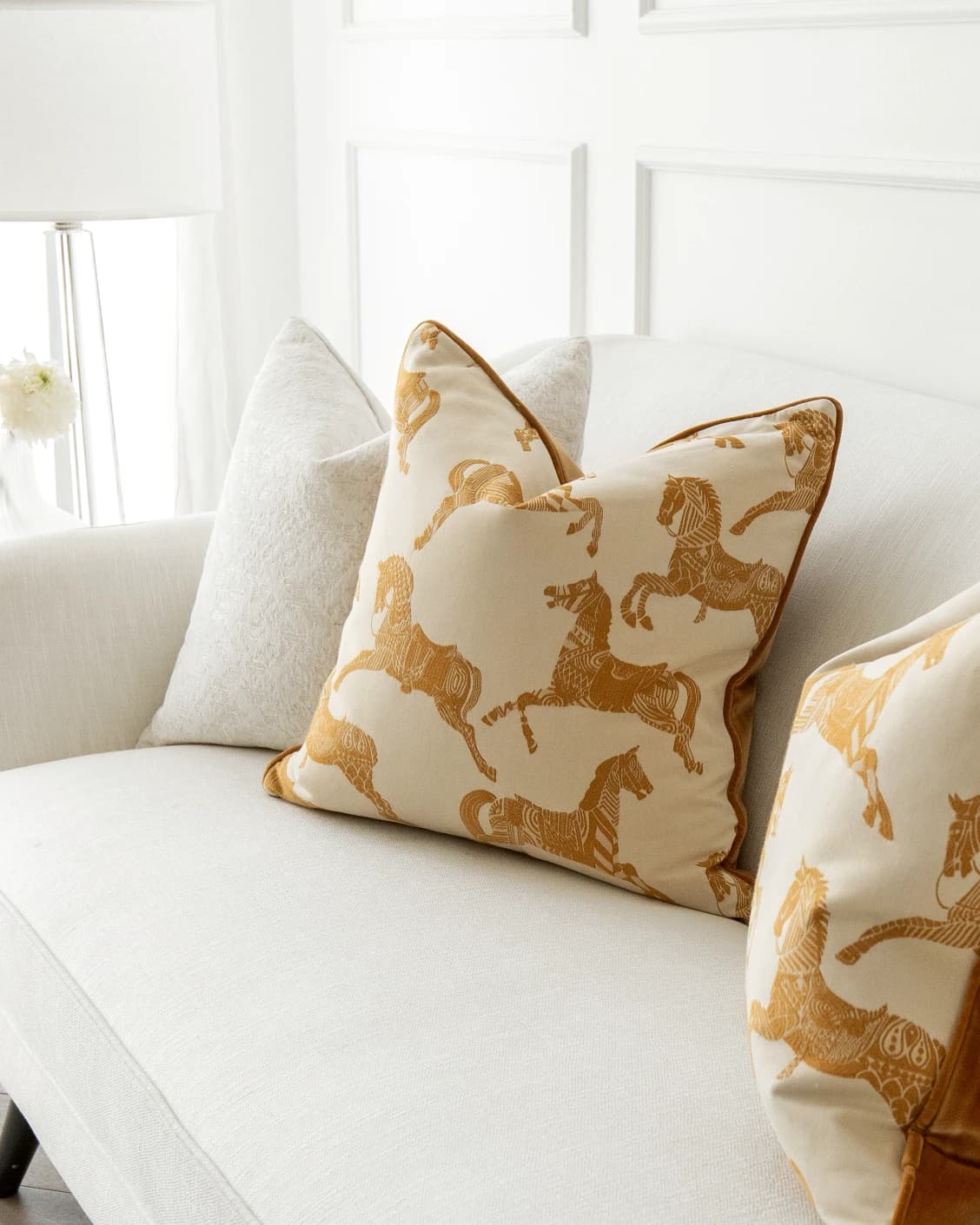Alona Bundle bundle - indoor in white, orange and beige, shown in a lifestyle right view as image 3