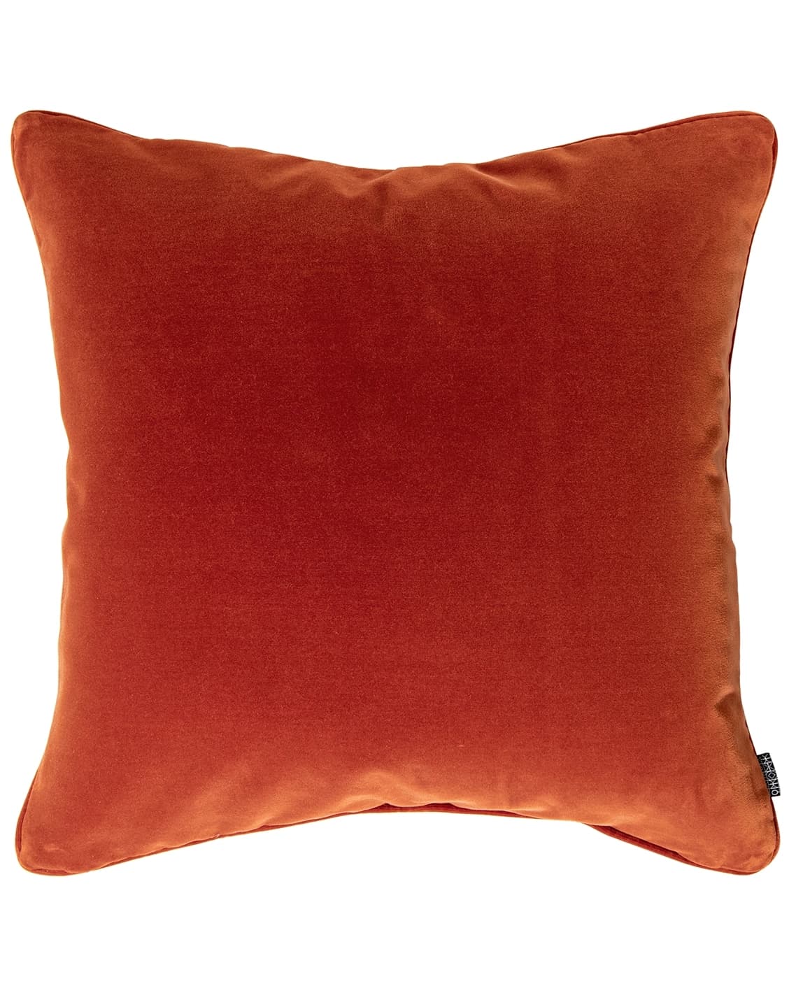 Arcie Tangelo cushion in tangelo, white, grey and orange, shown in a product back view as image 9