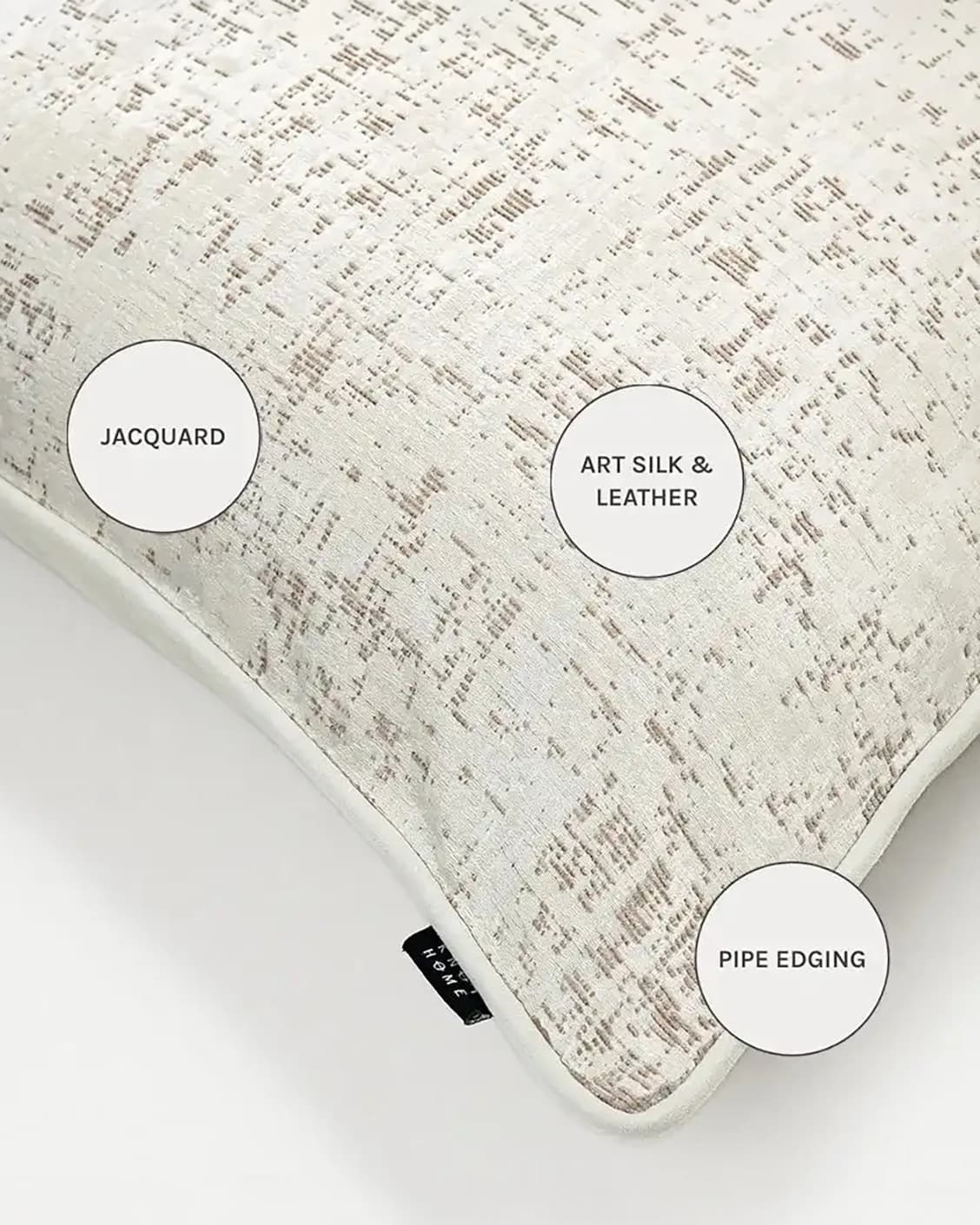 Arlo Bianca cushions in white, shown in a product close-up as image 10