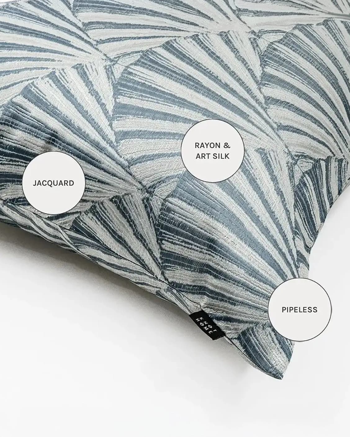 Ashlyn Canova cushions in blue and silver, shown in a product close-up as image 8